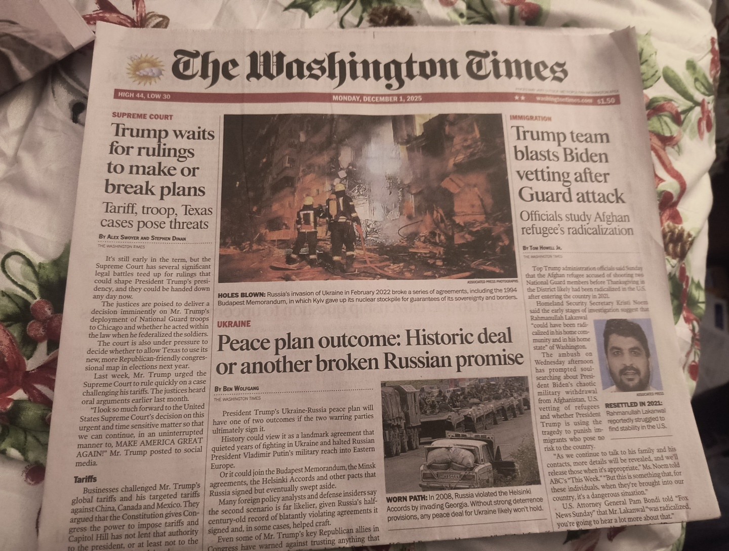 The Washington Times Monday December 1 2025