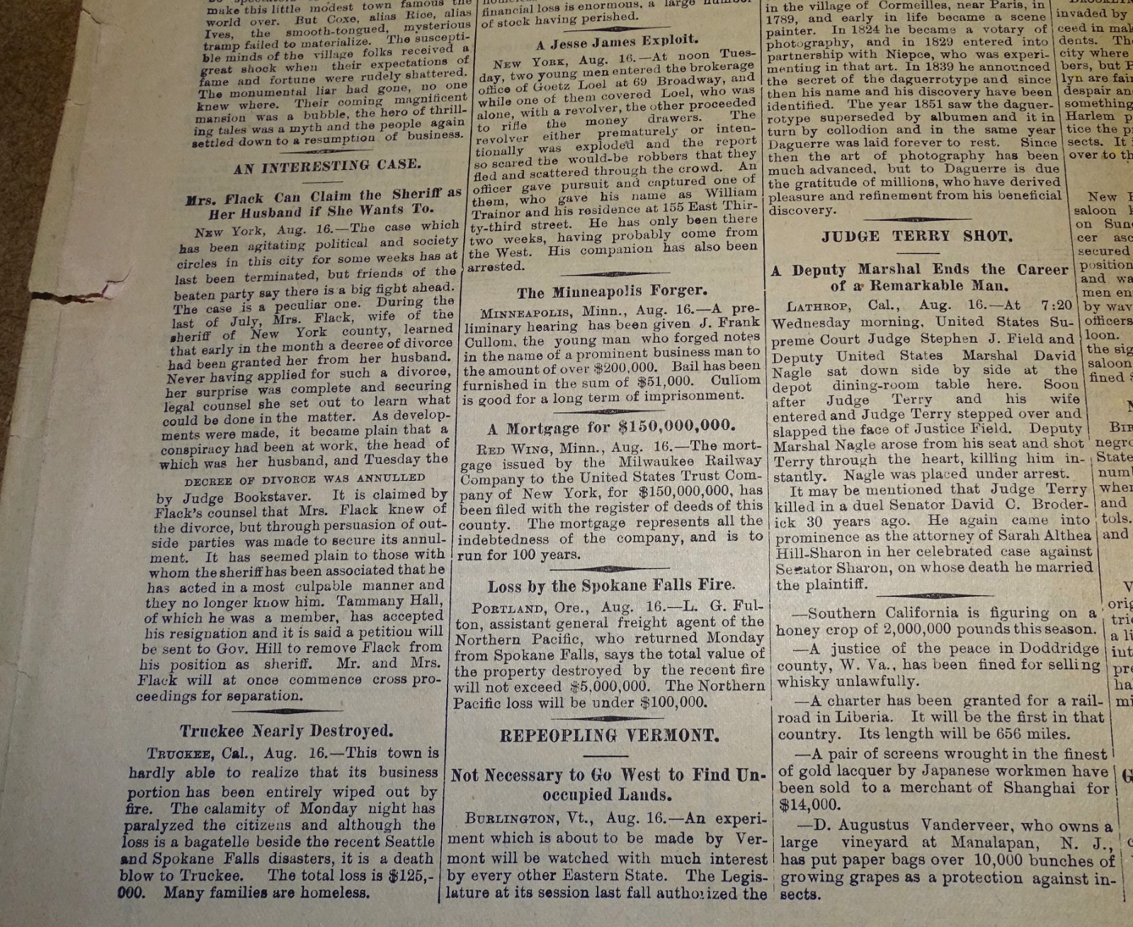 Utica Saturday Globe Newspaper August 17, 1889 – Louis Jacques Mandé Daguerre