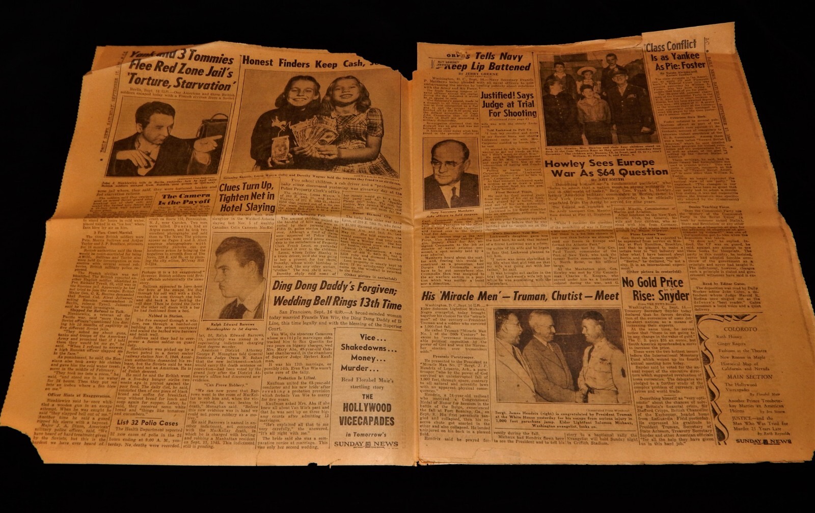 Vintage Newspaper,1949, NYC, The Daily News-New York,Yankees,Strike, Ad’s,Truman