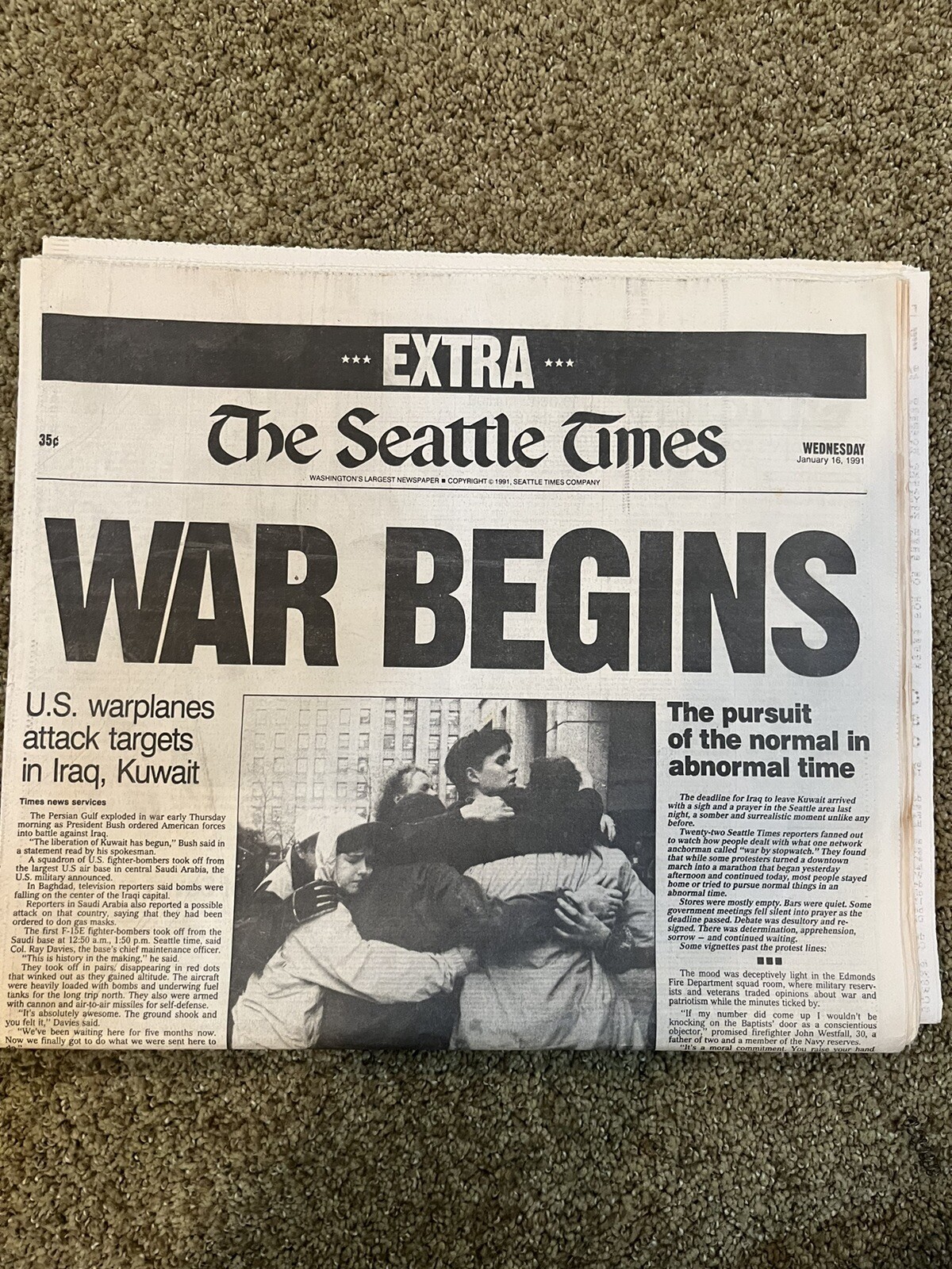 January 16, 1991 The Seattle Times Extra – Iraq War Begins