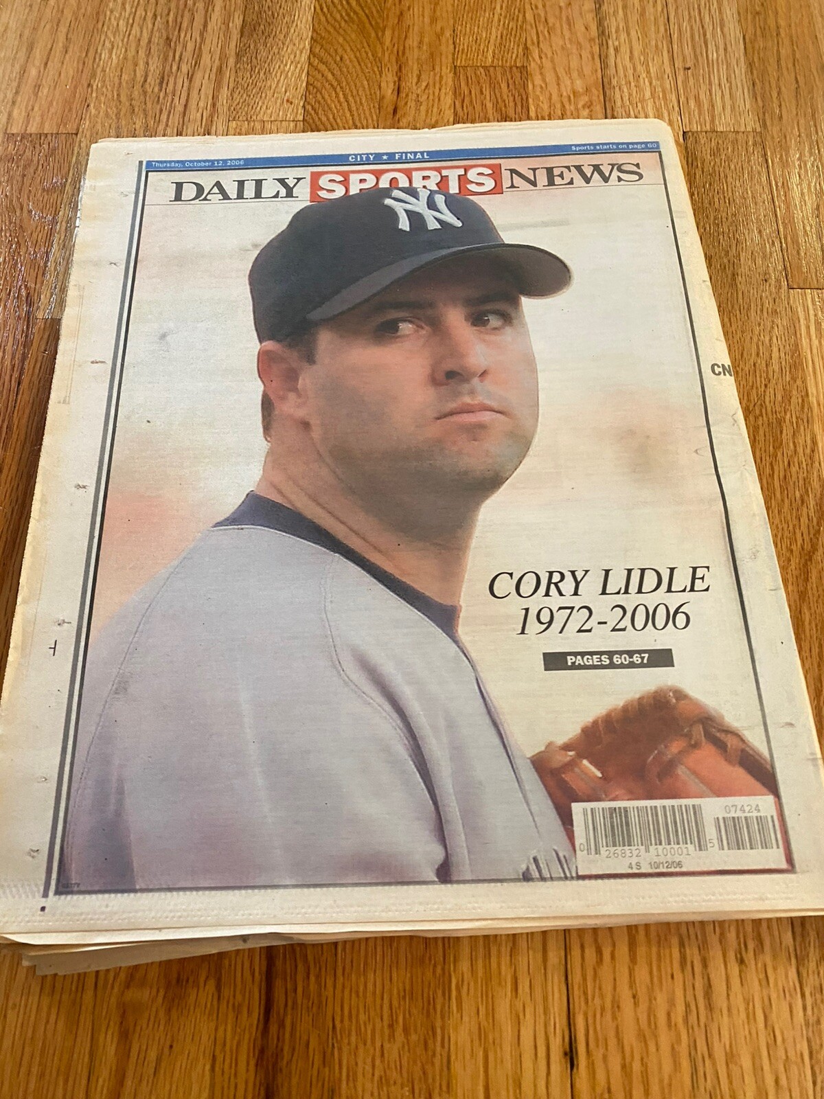 NY Daily NewNewspaper 10/12/2006 Yankee’s Fatal Flight Cory Lidle Plane Crash