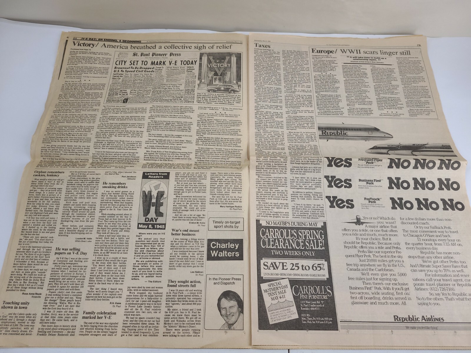 Saint Paul Minnesota Pioneer Press Newspaper Wisconsin Section A Only May 8 1985
