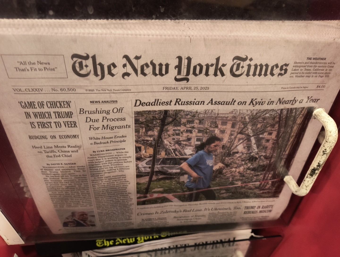New York Times Newspaper NYT Friday April 25 2025 Print