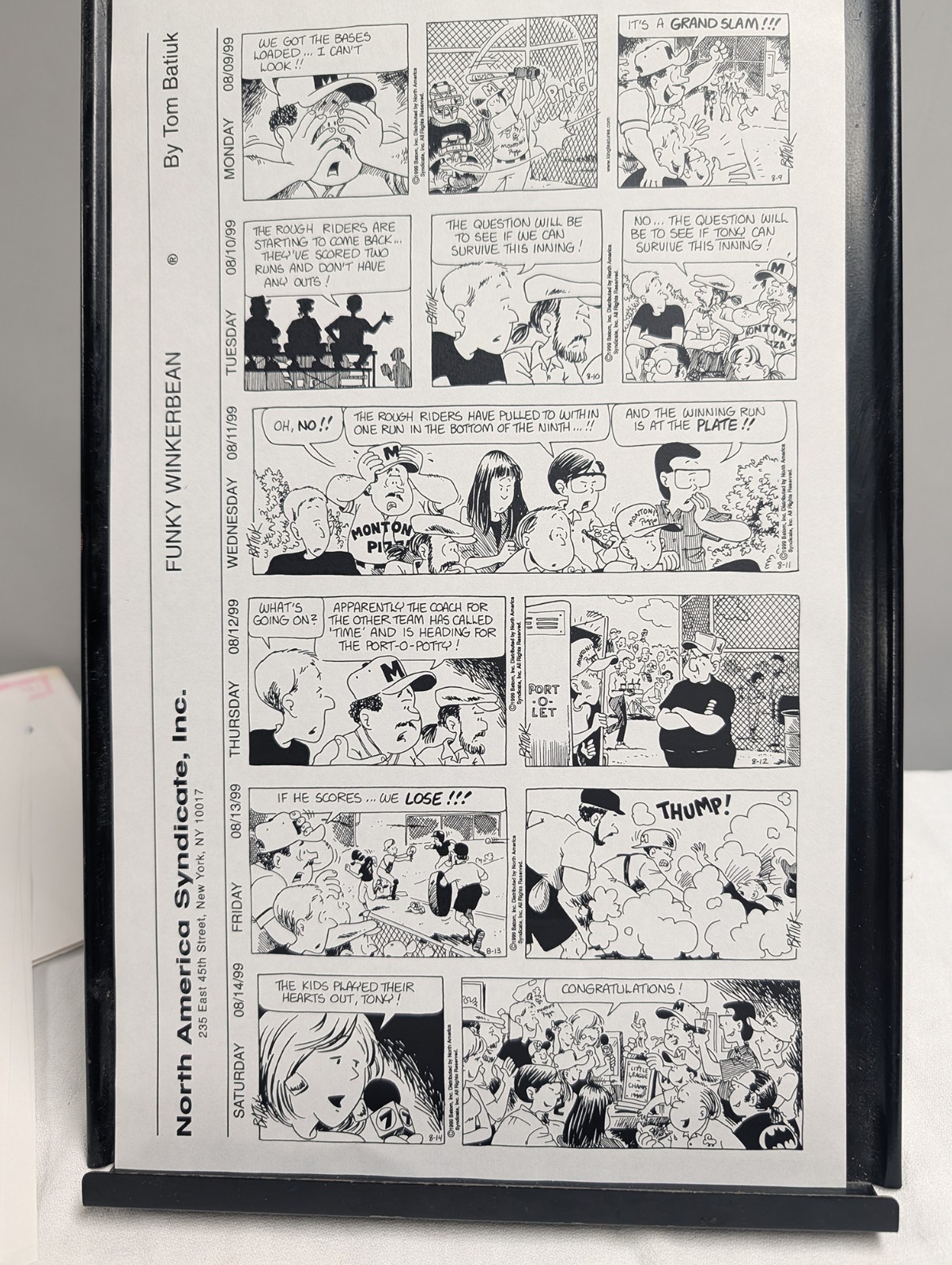 1999 King Features / North America Syndicate newspaper reproduction packet