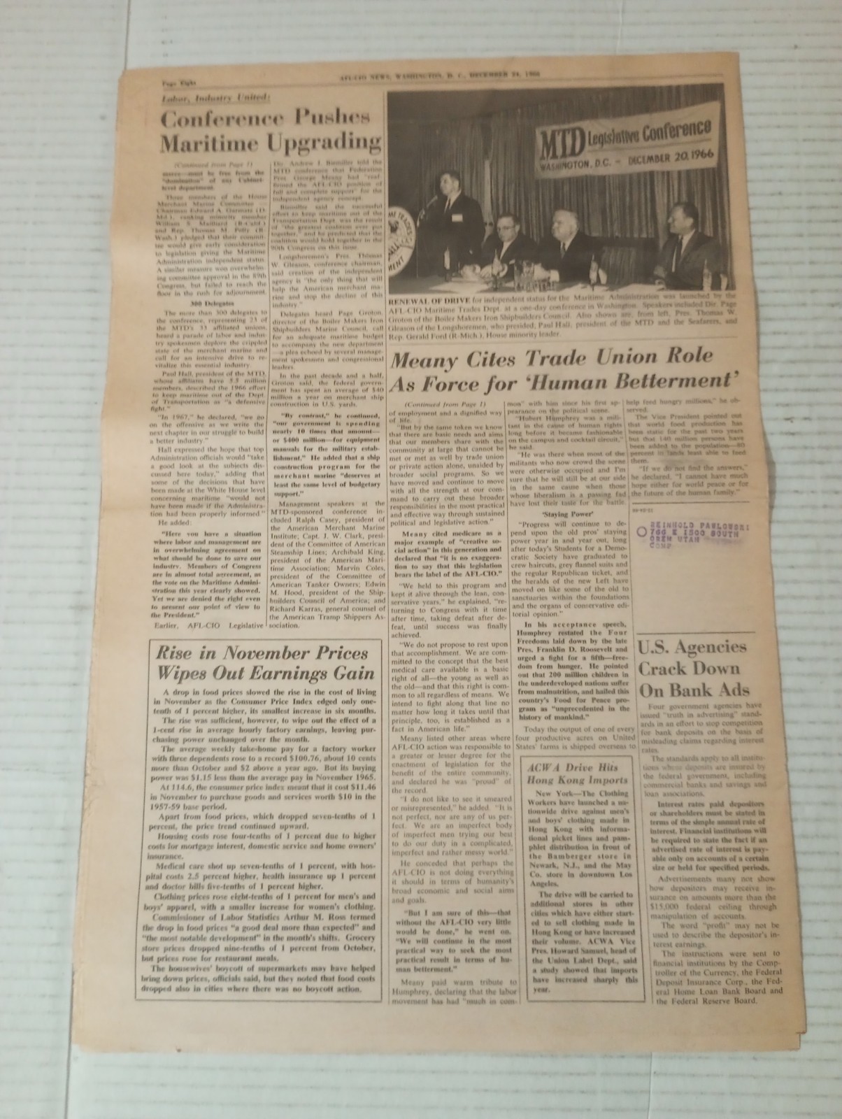 AFL-CIO News December 24 1966 80-Day Injunction Fought At Struck Carbide Plant