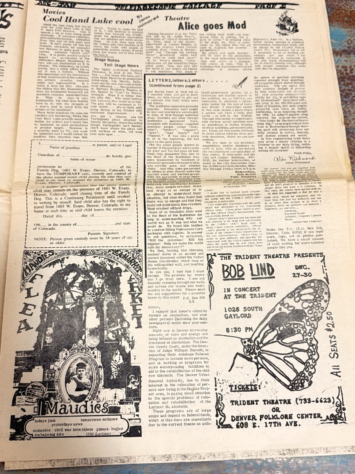 1967 Teleidoscopic Collage Denver The Doors New Year’s Eve Hendrix Family Dog