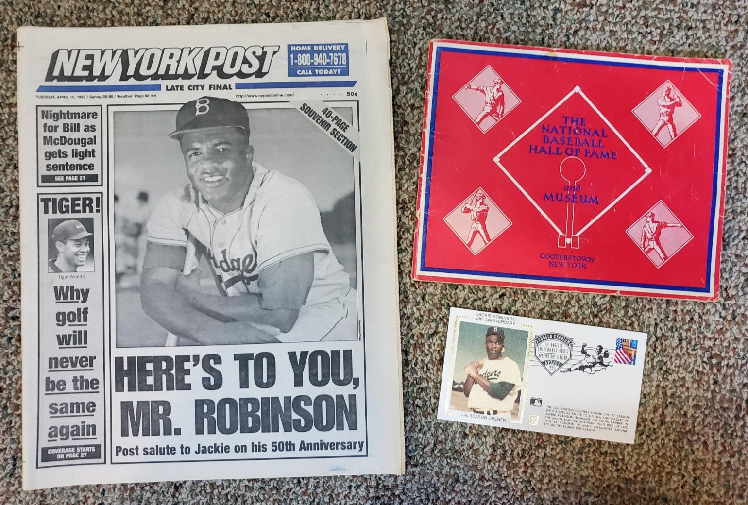 Jackie Robinson 1962 HOF Induction Program w/ 50th Anniversary Paper & Cachet