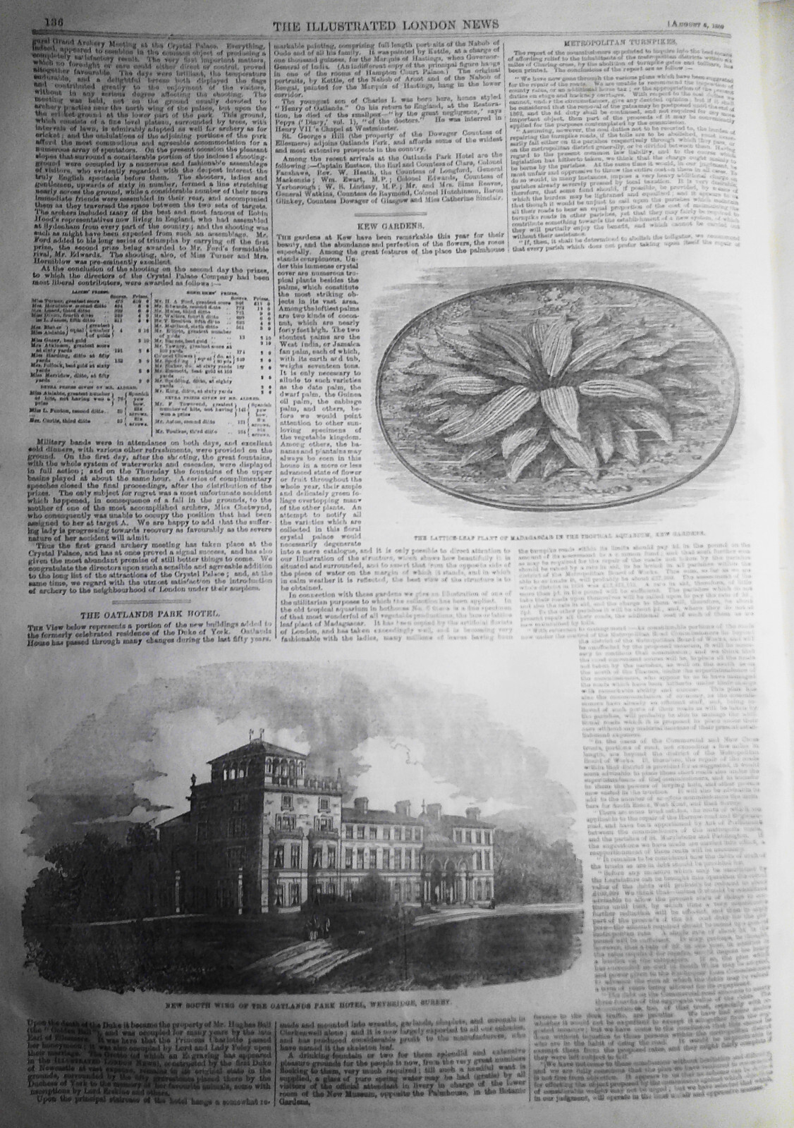 Illustrated London News, August 6, 1859. Peace Conference, Zurich; General Vinoy