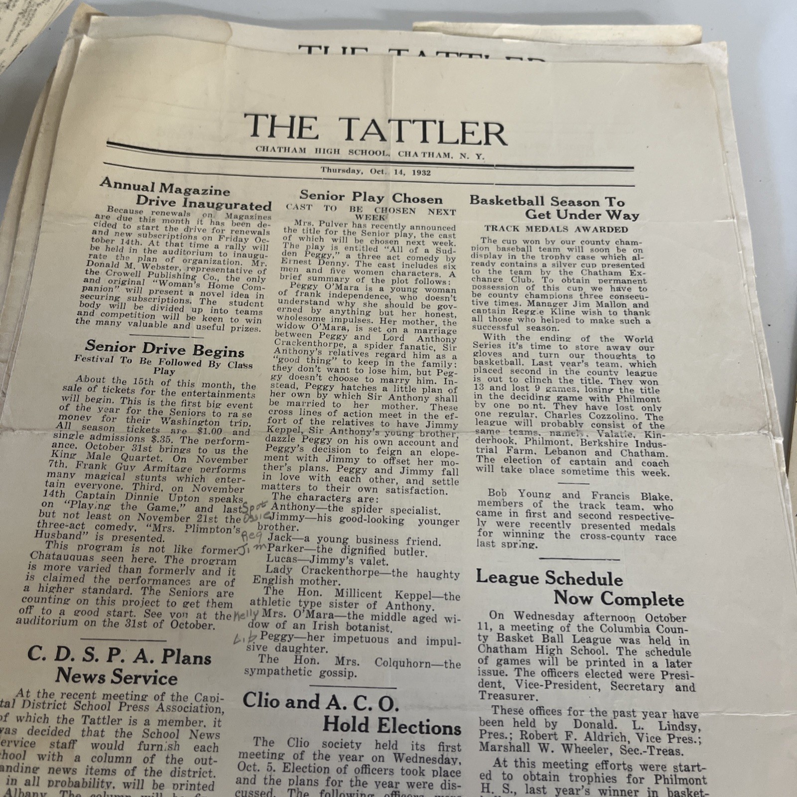 Lot 30+ High School Newspapers The Tattler 1930-1934 Chatham NY Columbia County