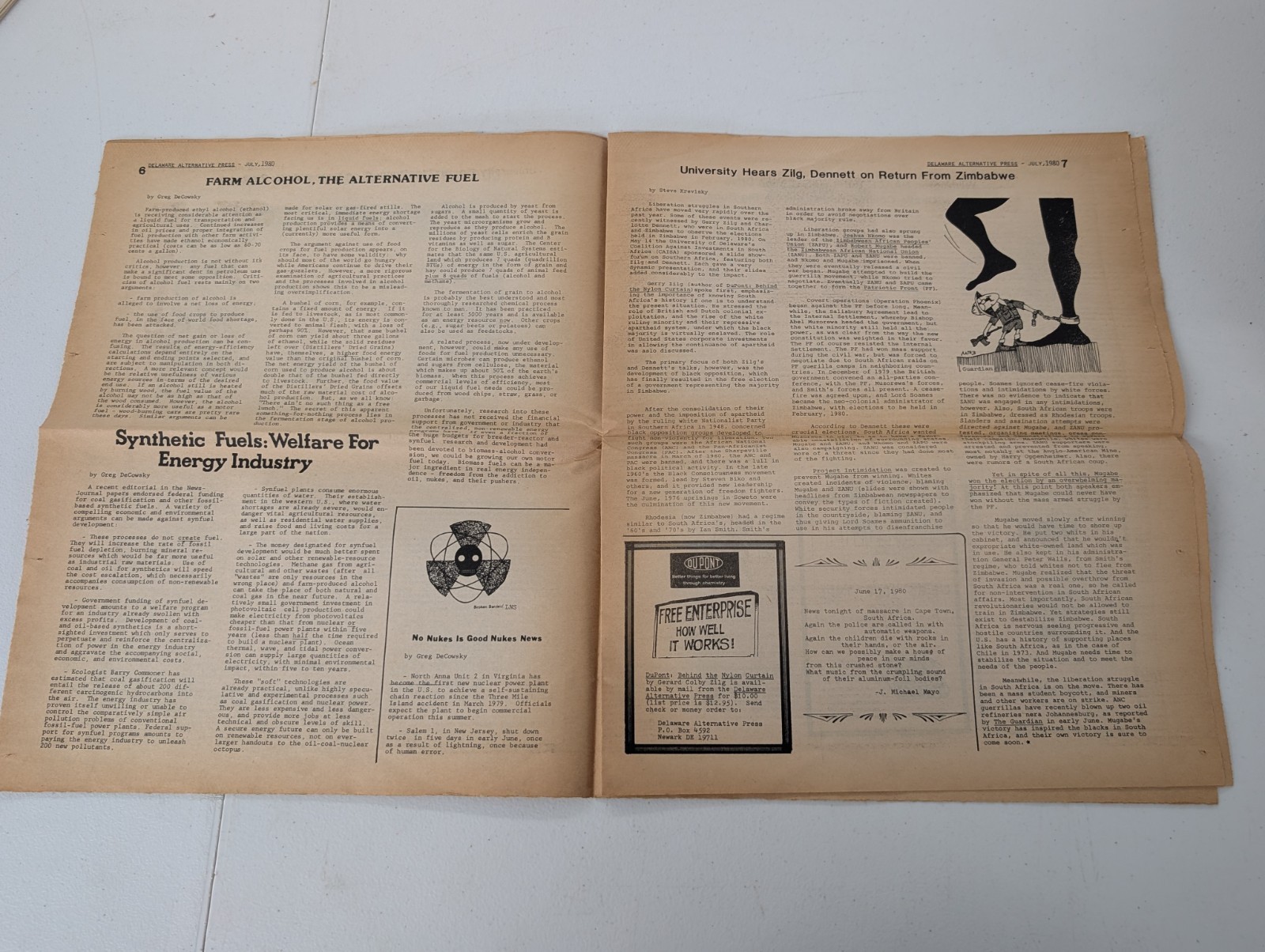 Vintage July 1980 Delaware Alternative Press Underground Newspaper 25¢