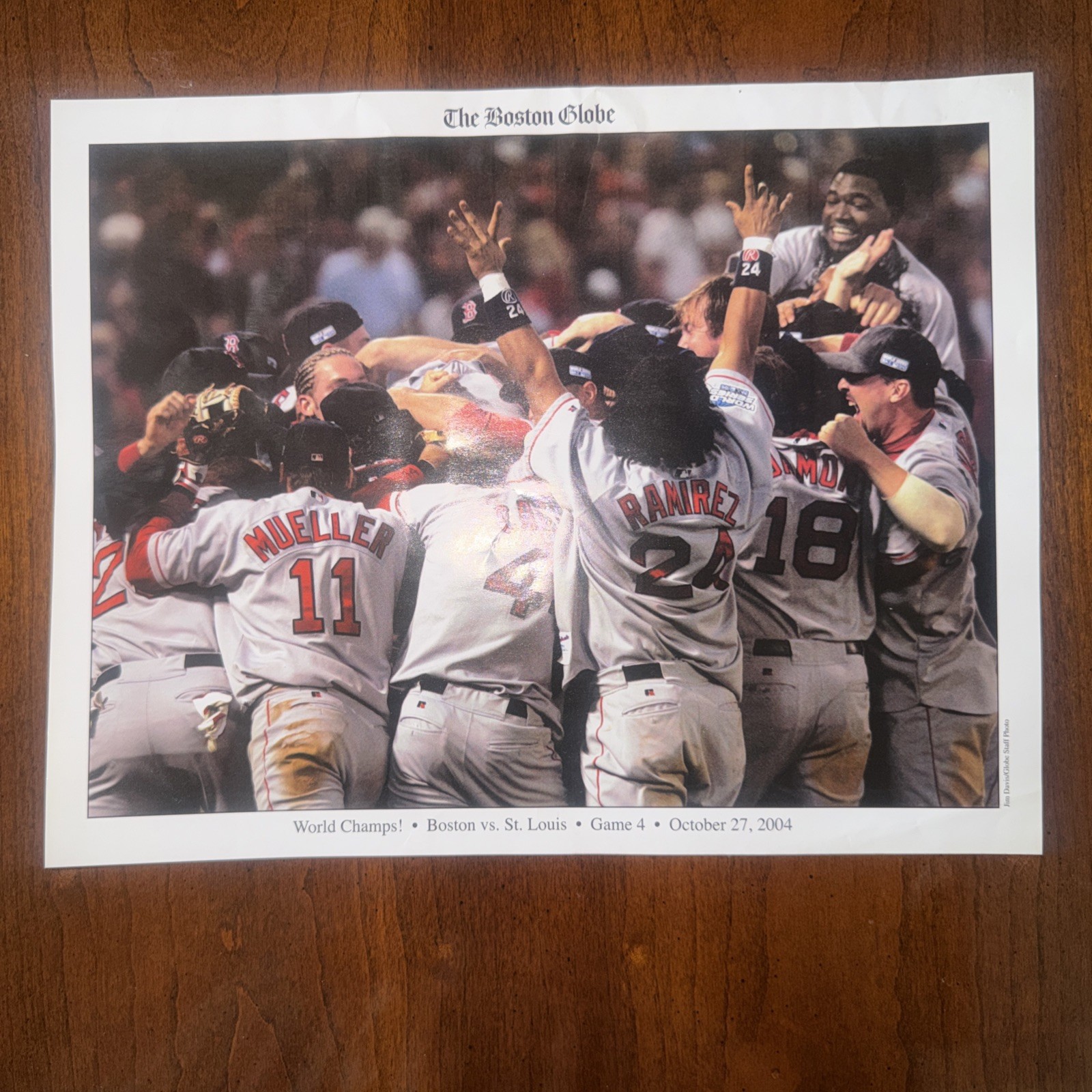 2004 Red Sox World Series Boston Globe Commemorative edition Team Damon Photos