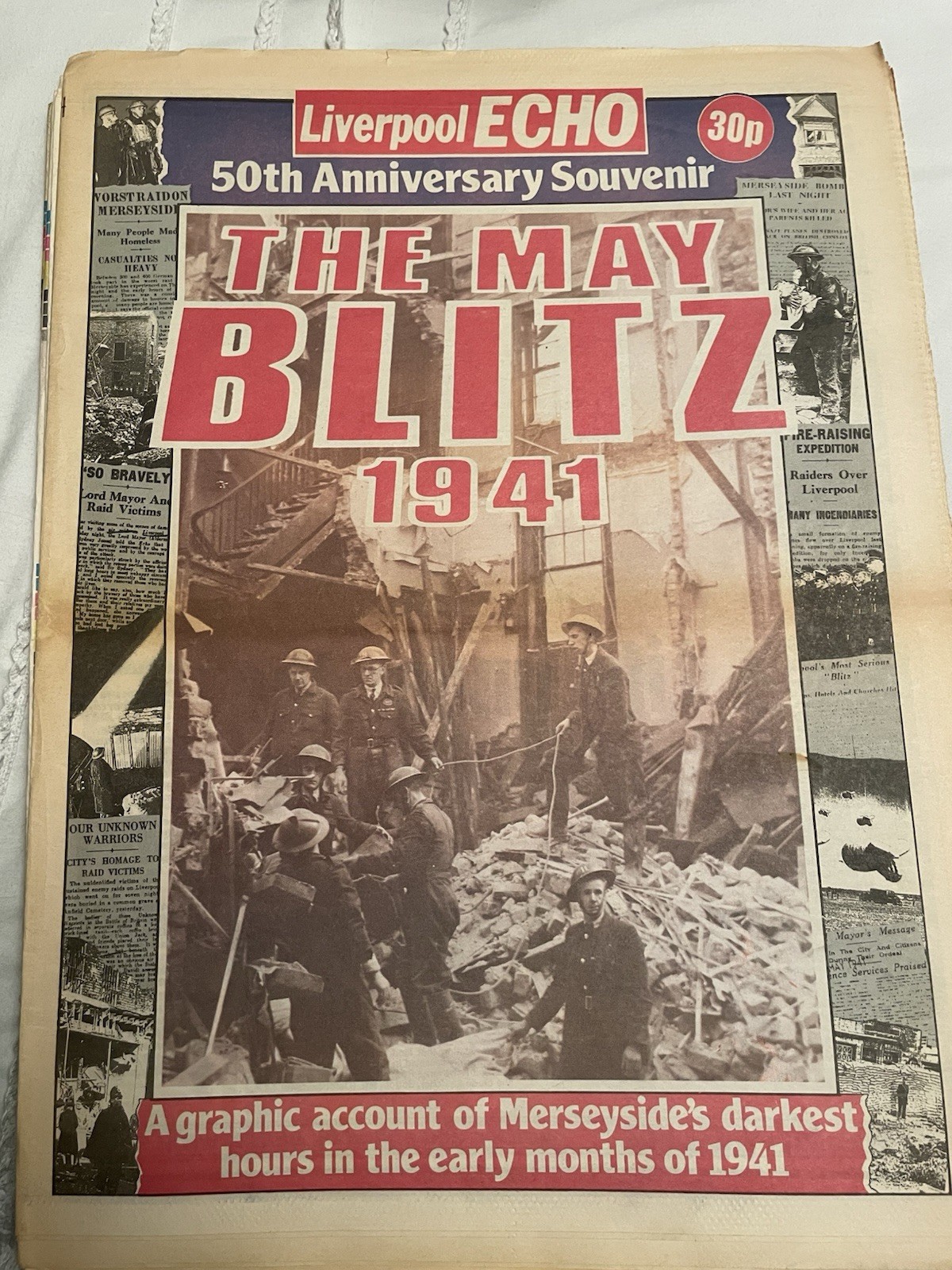 7 X Liverpool Echo Special Edition Papers Liverpool At War The Blitz Atlantic