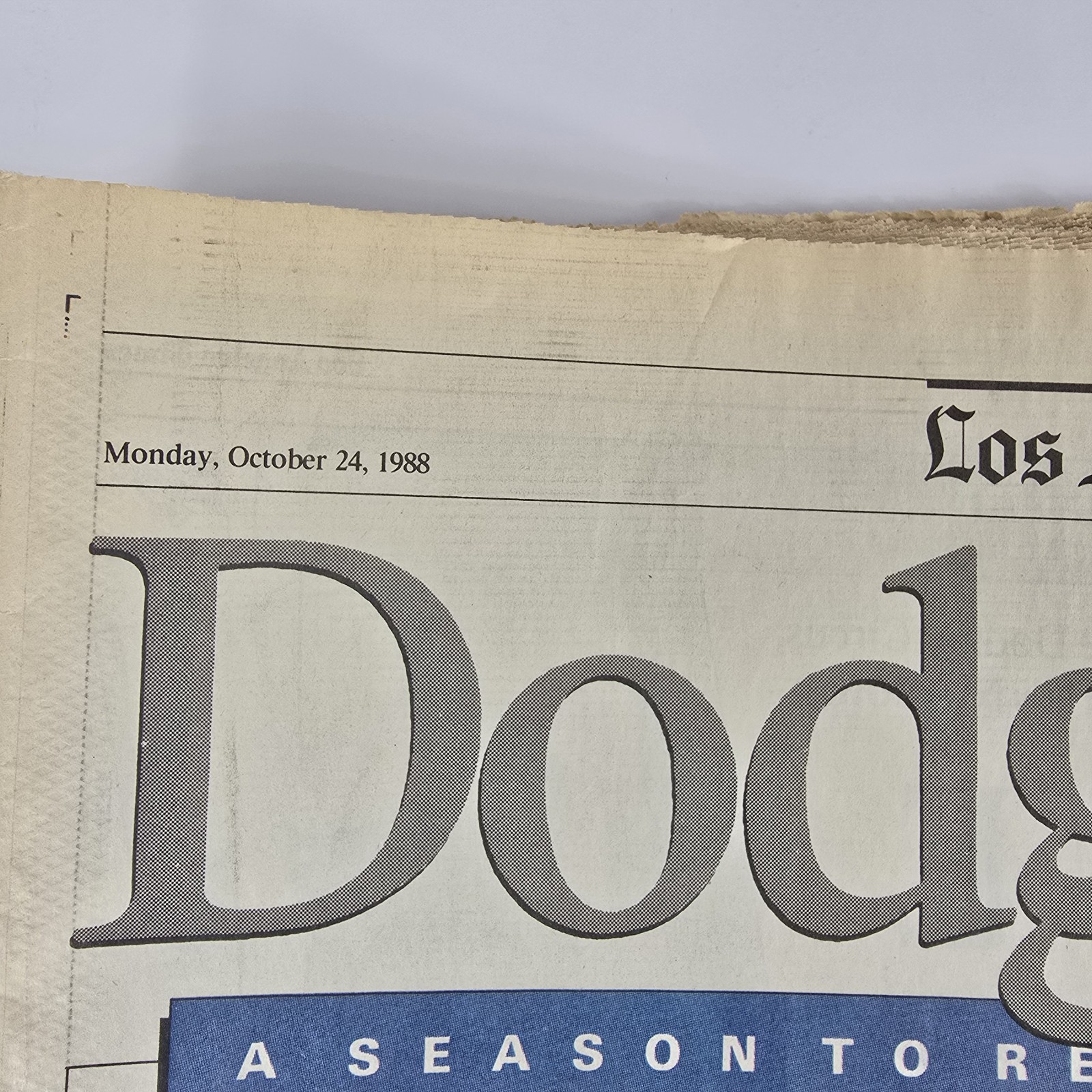 1988 Los Angeles Dodgers World Series Champions Newspaper