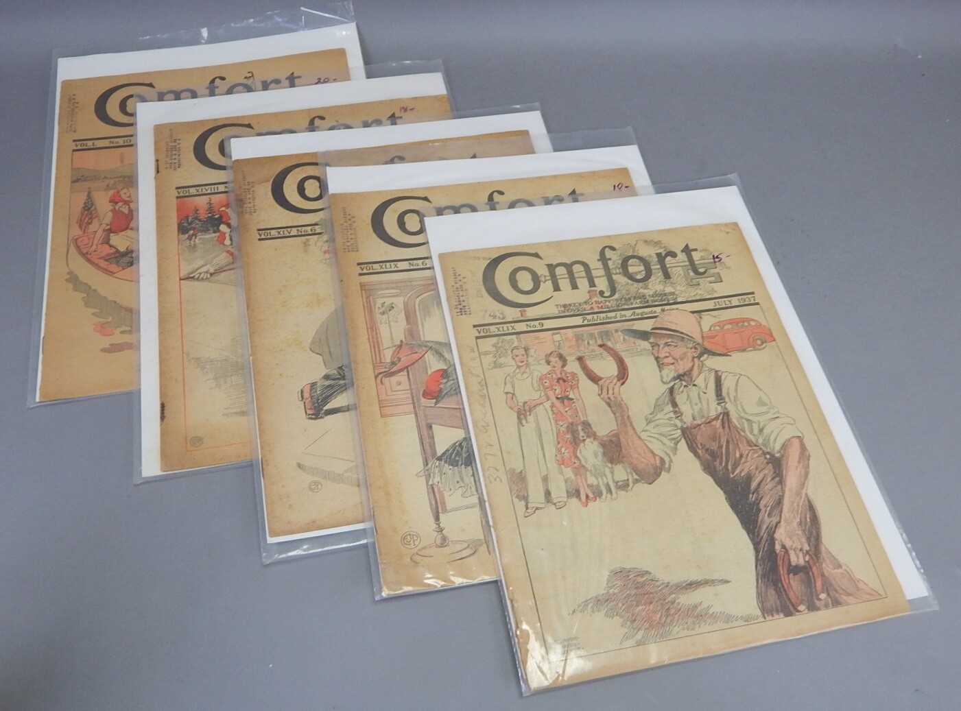 5p Lot 1930s Vintage Comfort Newspaper Magazine Journal Augusta Maine