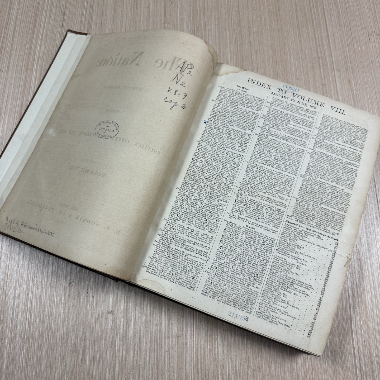 Weekly Journal 1869 Antique The Nation Hardcover University Of Chicago Book
