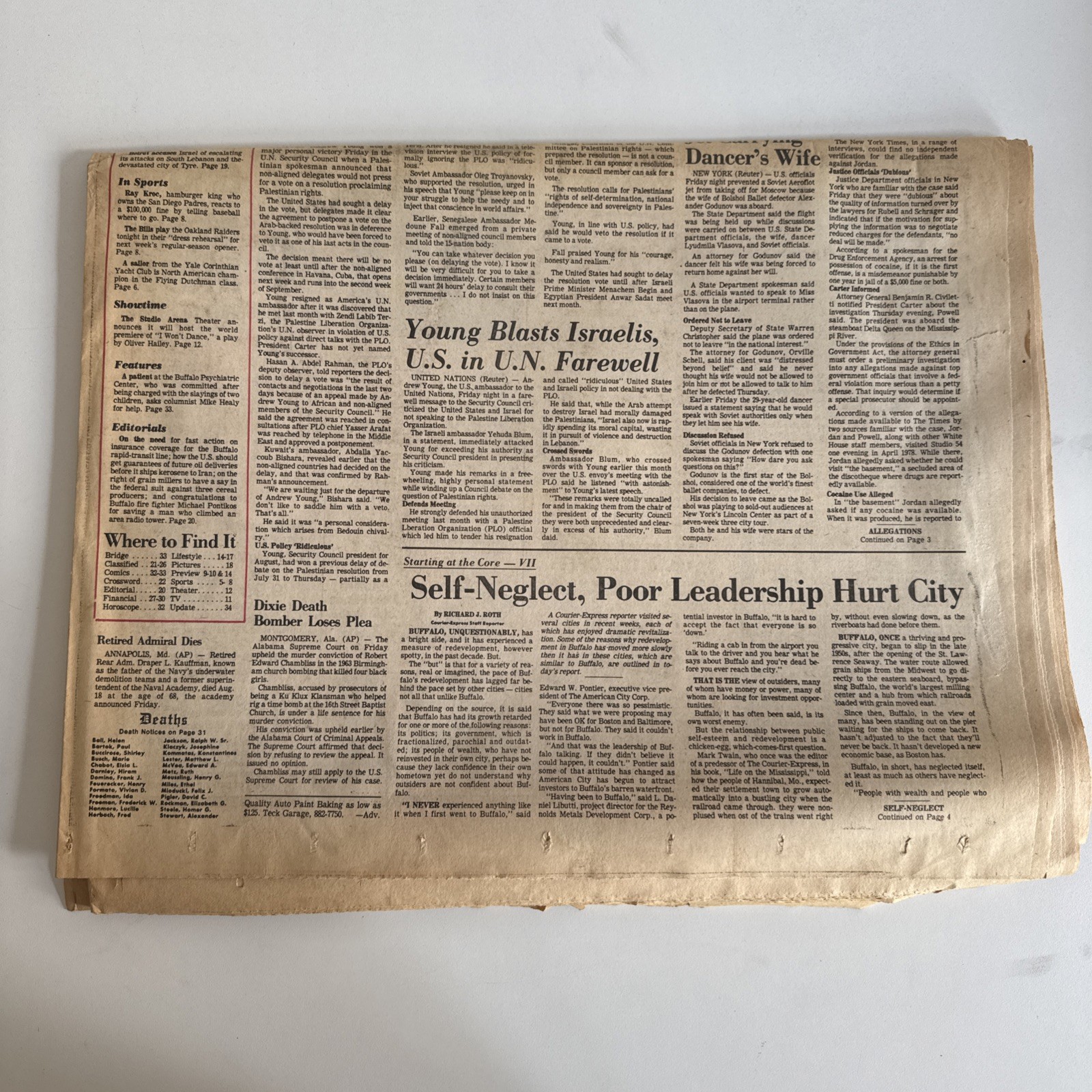 Buffalo Courier Express Newspaper – August 25, 1979 – COMPLETE – Carter Aide