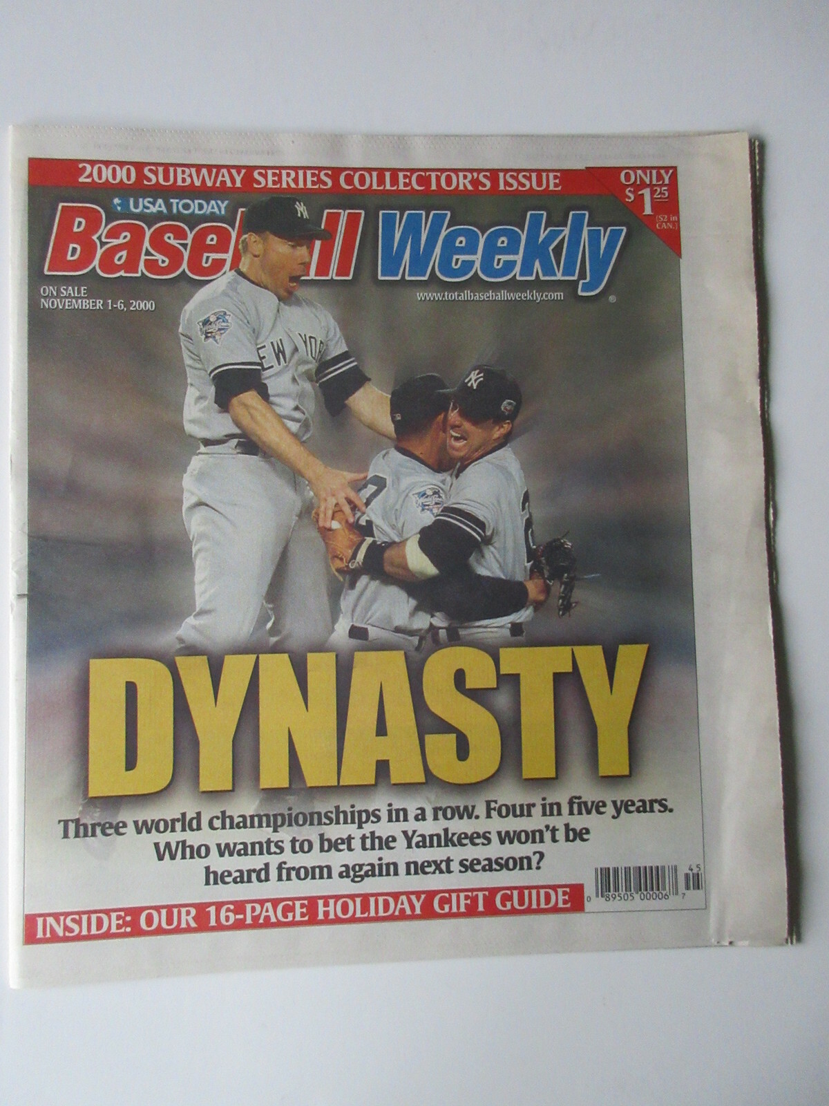 NEW YORK YANKEES DYNASTY USA TODAY BASEBALL WEEKLY newspaper SUBWAY SERIES ISSUE
