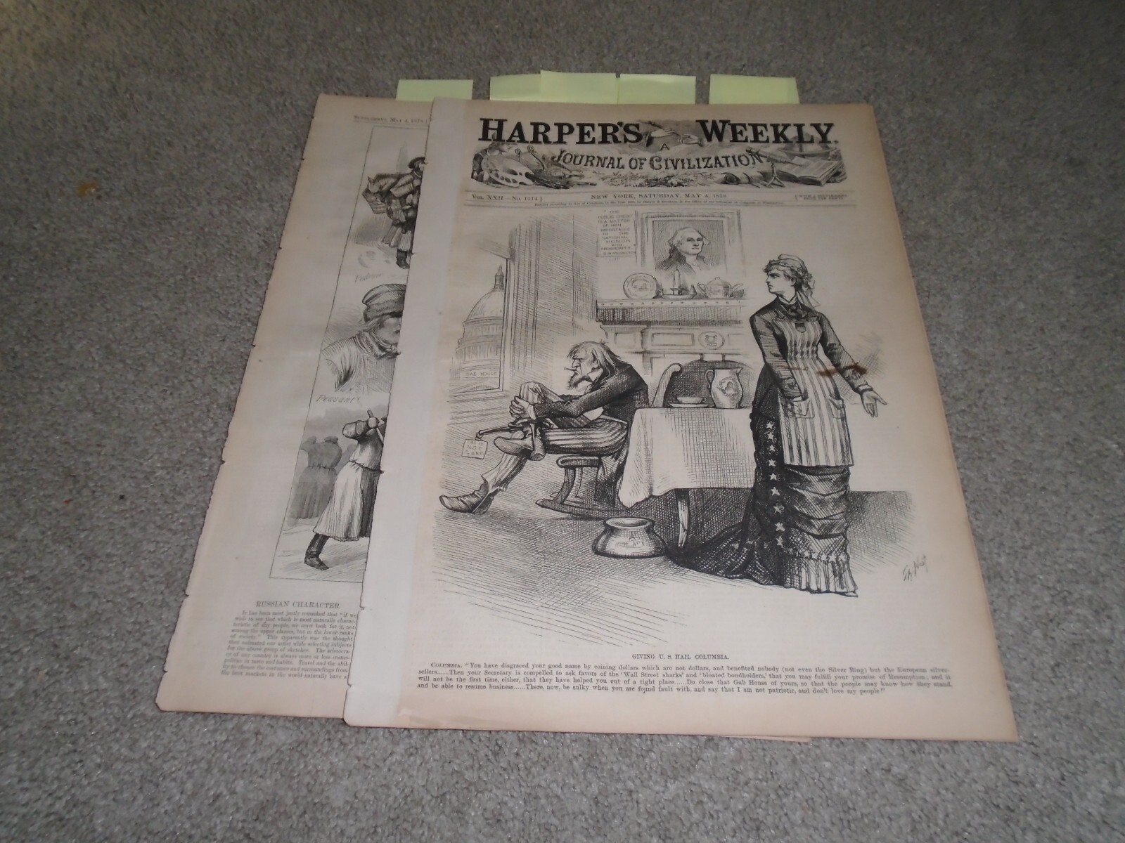 2x Harper’s Weekly 5/4 & 6/15, 1878 Torpedo Practice Bismark T. Nast Covers