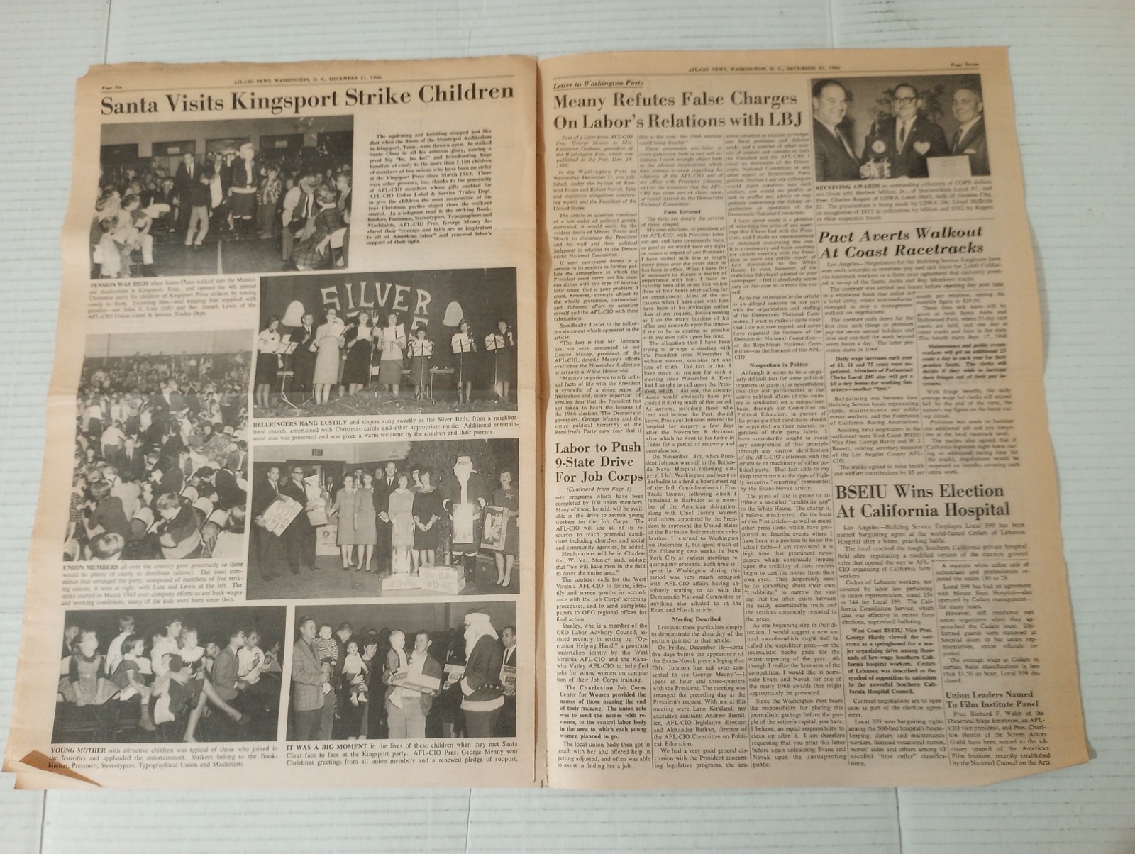 AFL-CIO News December 31 1966 Meany Pledges No Retreat On Poverty, Civil Rights