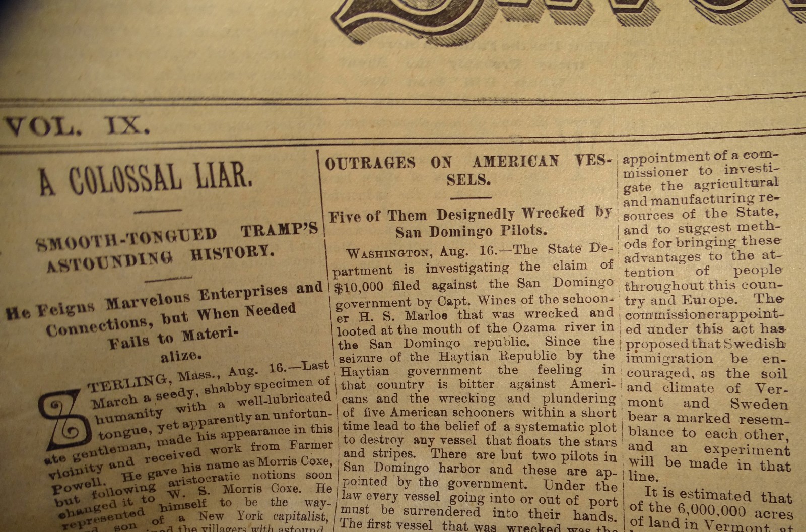 Utica Saturday Globe Newspaper August 17, 1889 – Louis Jacques Mandé Daguerre
