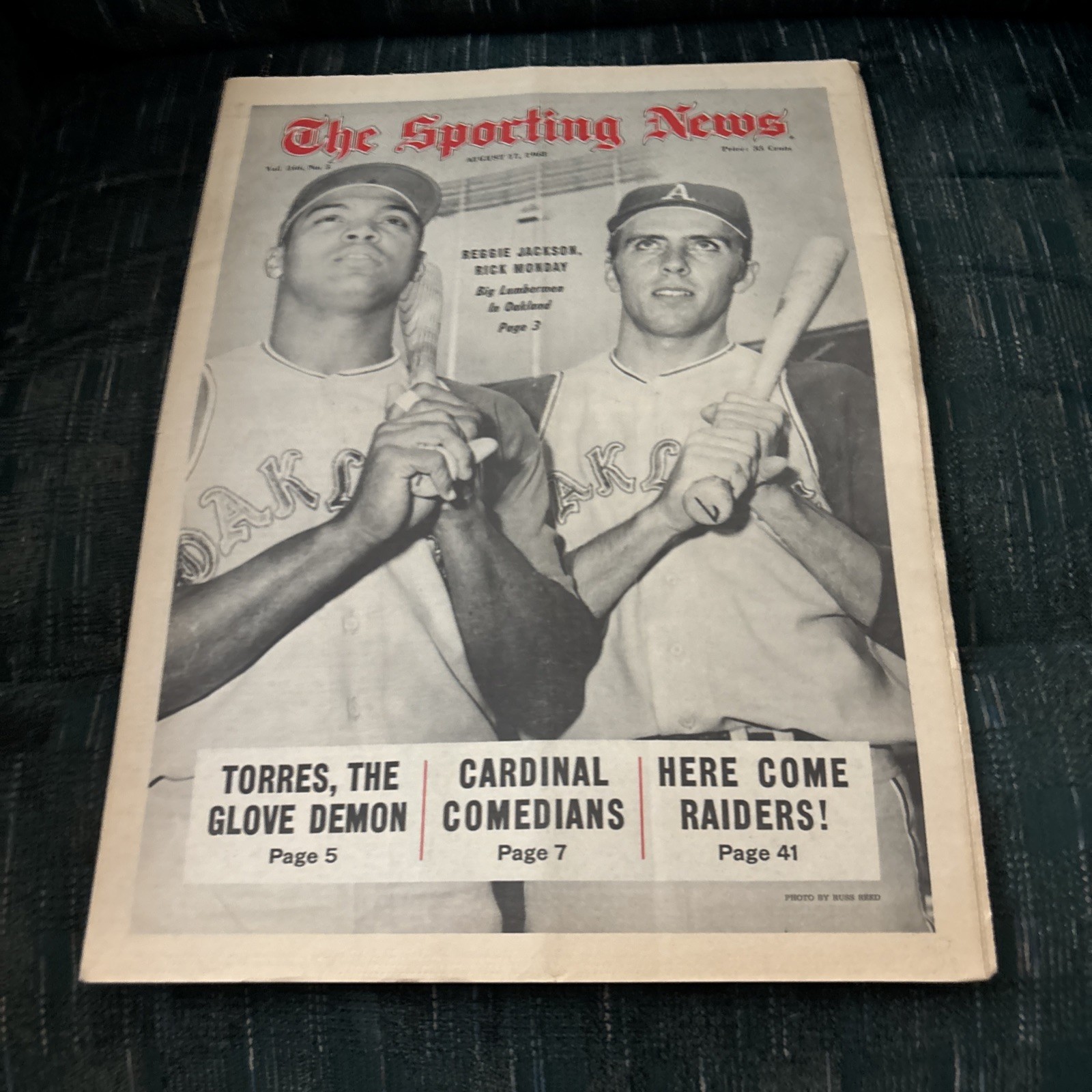 The Sporting News Newspaper Aug. 17 1968 Reggie Jackson Rick Monday Oakland A’s