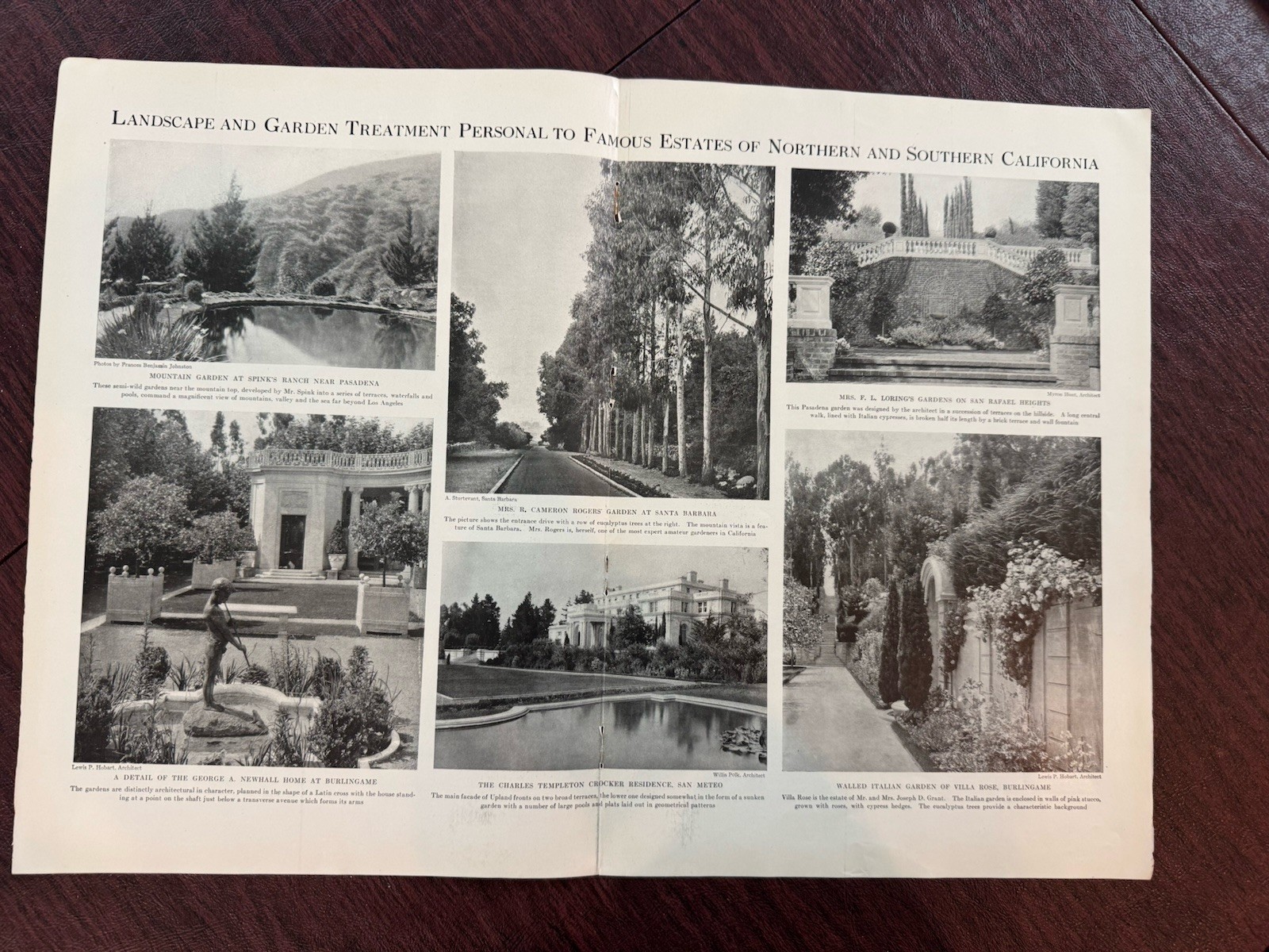 Landscape Architecture Garden Design California Estates Photo Spread T&C 1919