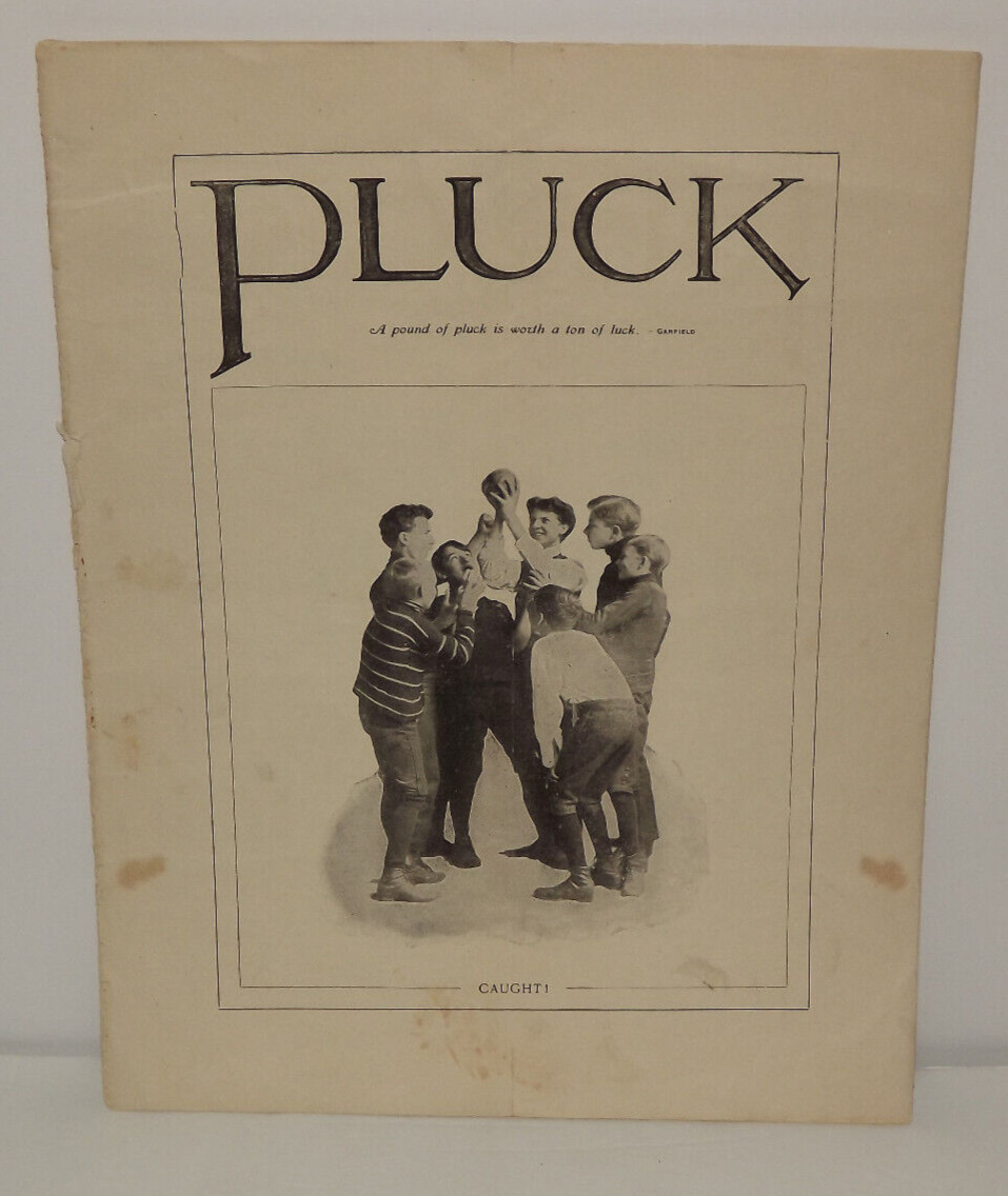 Vtg Antique PLUCK A British Paper Boy’s Playing Ball Caught Cover 1904 Vol III