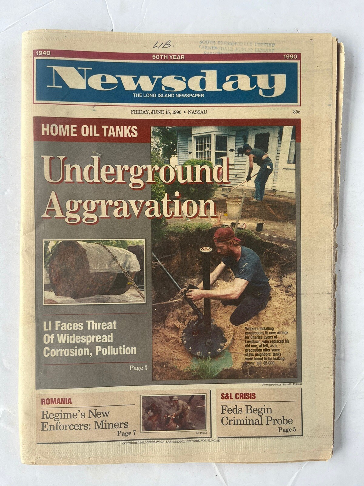 New York Newsday Newspaper NY June 15 1990 Detroit Pistons US Italy World Cup