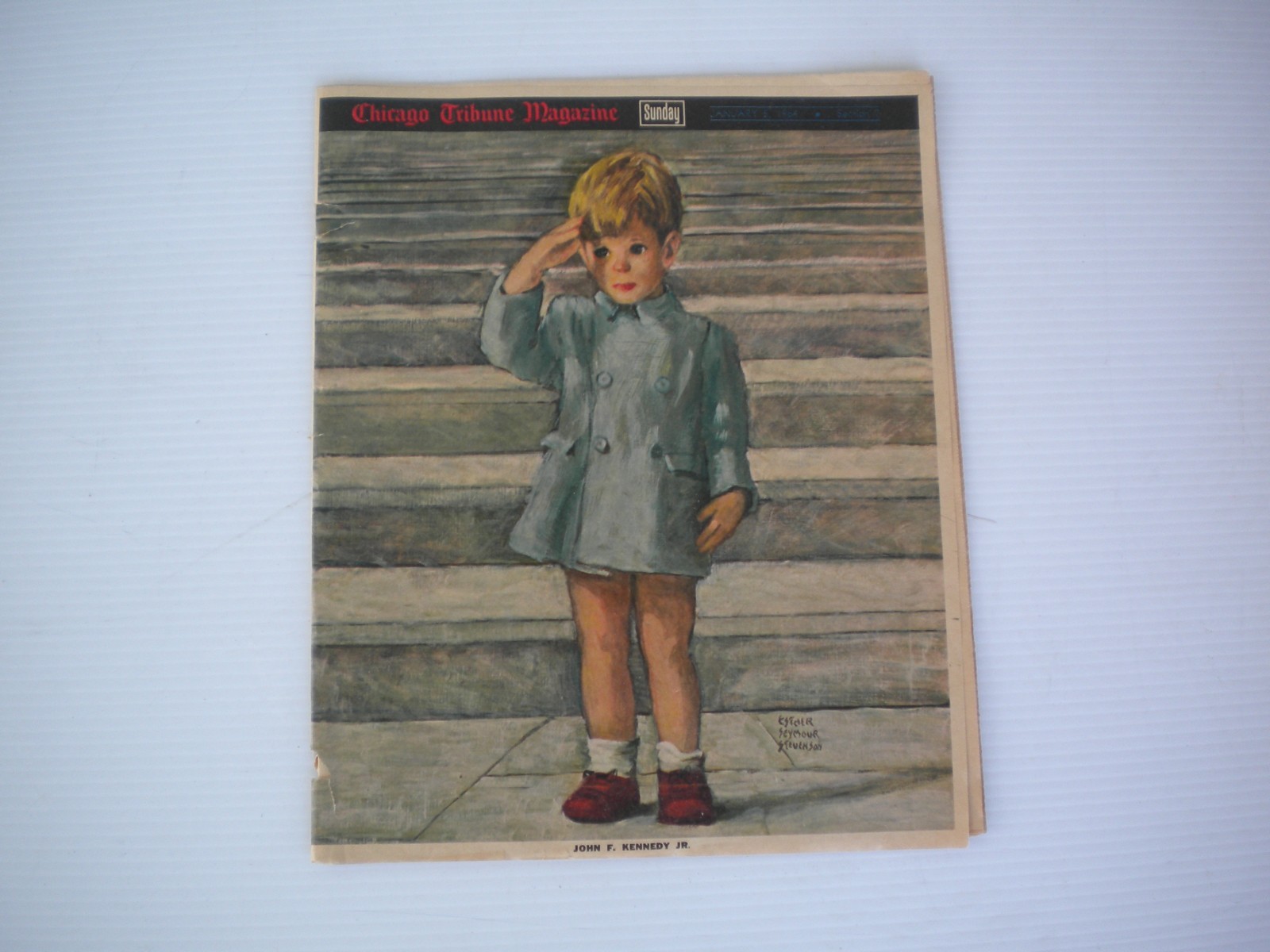 John F. Kennedy Jr. Saluting Chicago Tribune Magazine Jan. 5, 1964