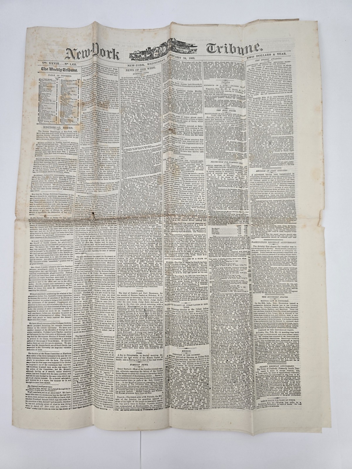 New York Tribune Newspaper 1869 Wed Feb 24th 8Pg West Texas Literature