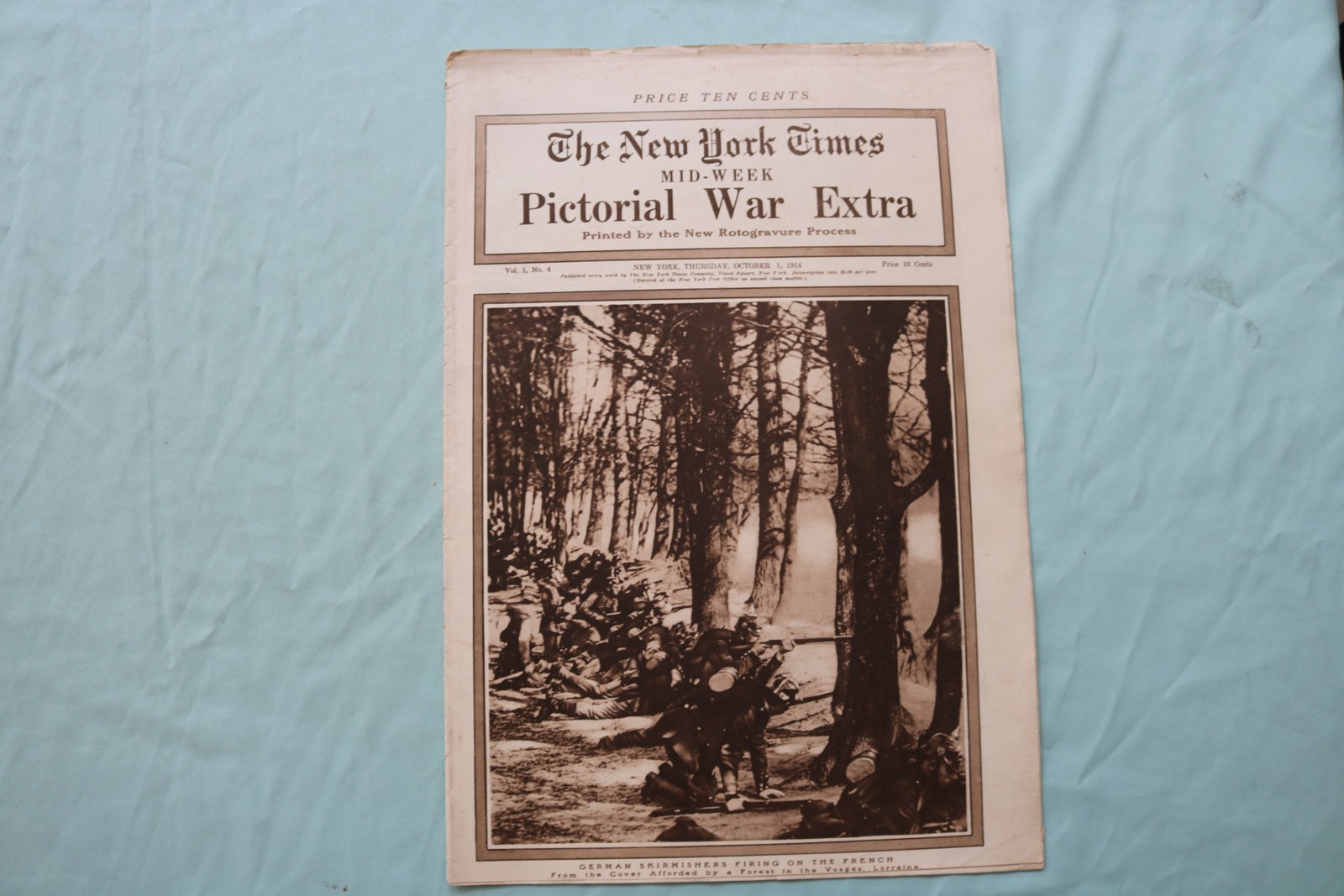 1914 OCT 1 NEW YORK TIMES MID-WEEK PICTORIAL WAR EXTRA – GERMAN FIRING – NP 9117