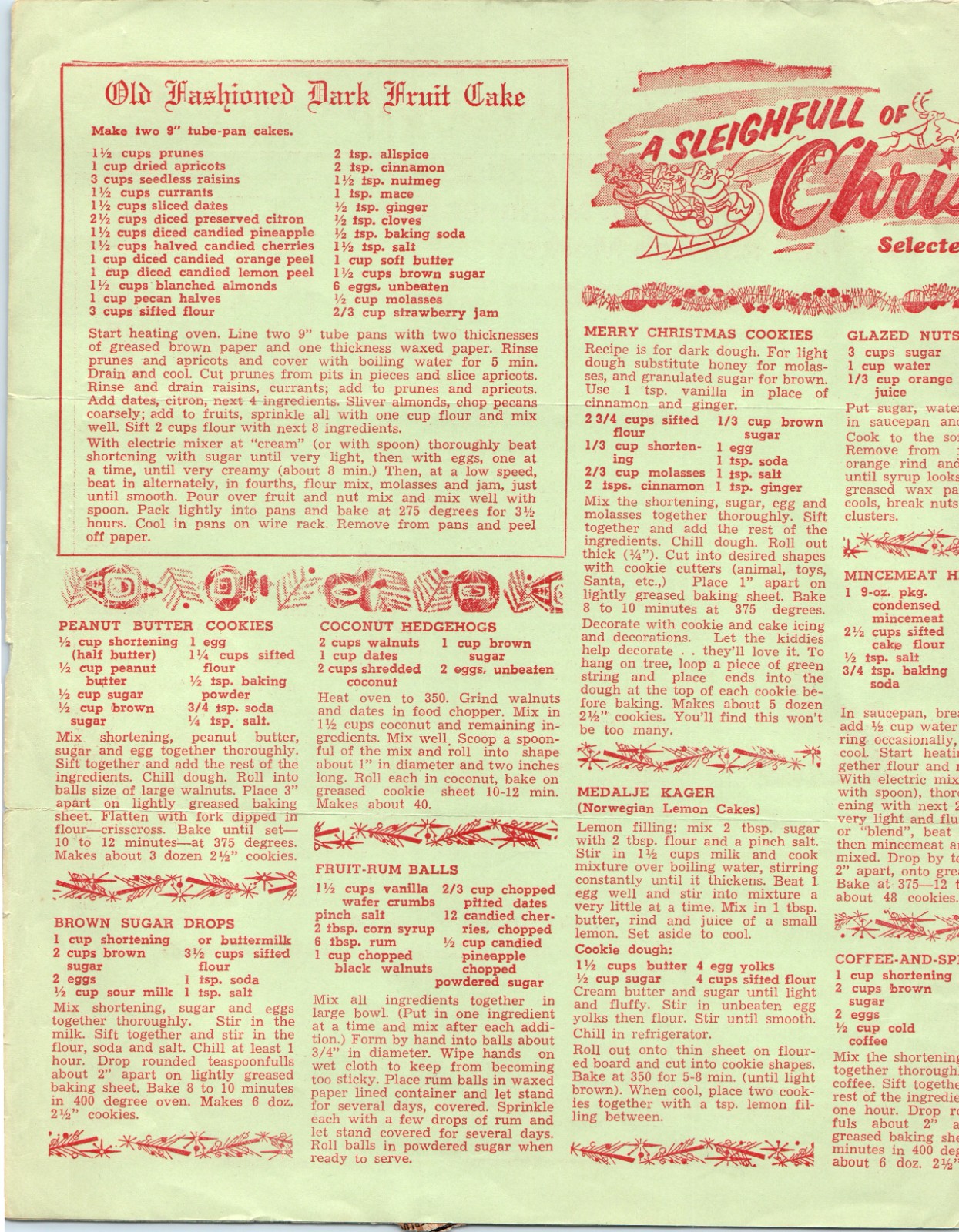 1953 Gilbertville Feed News IA Bifold Newsletter Christmas Candy Cookie Recipes