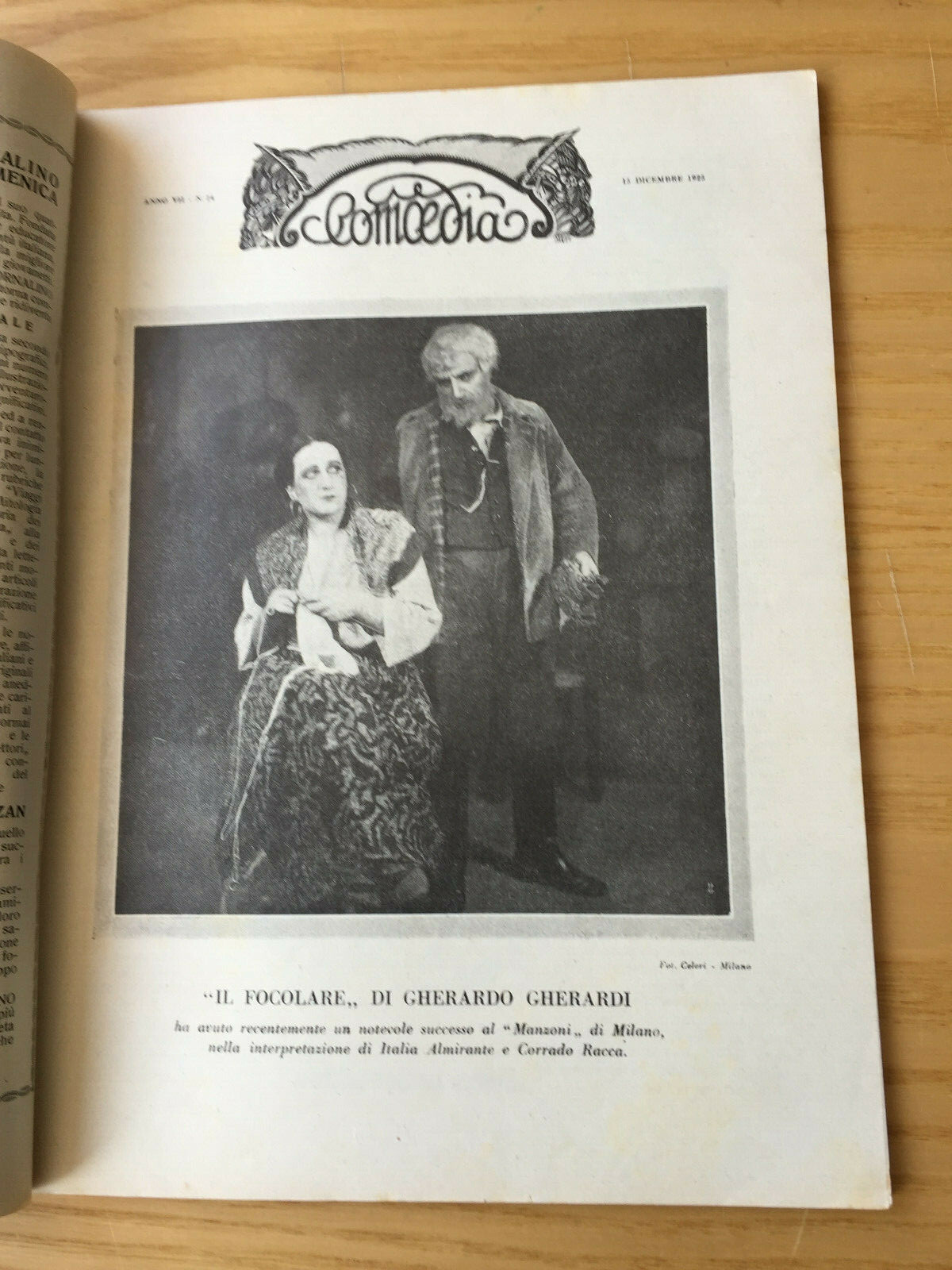 MONDADORI COMEDIA PERIODICO COMEDIA E VITA THEATRALE N° 24 1925 CHIARELLI 02/19