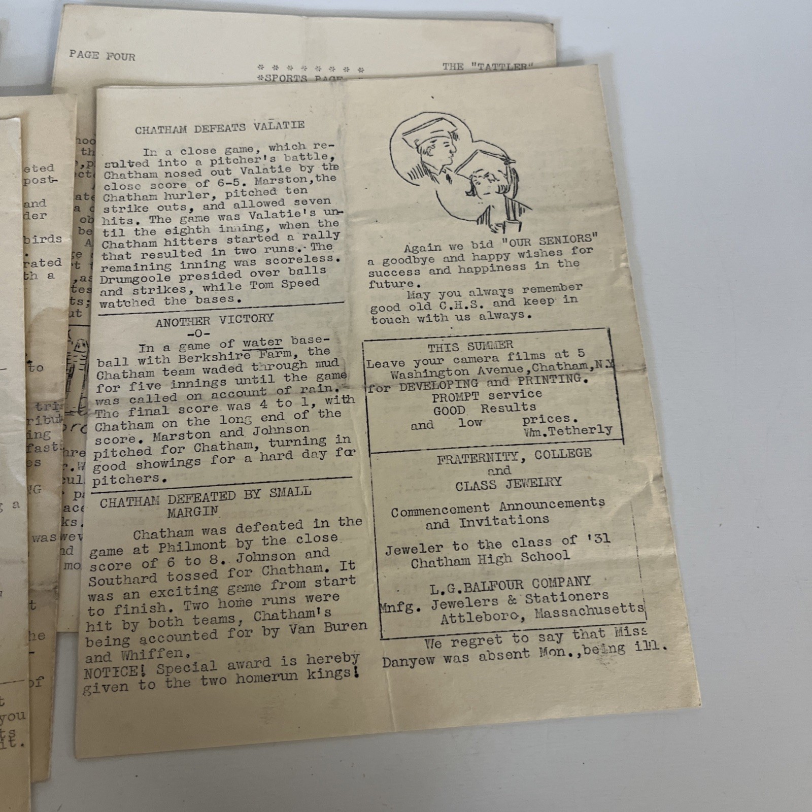 Lot 30+ High School Newspapers The Tattler 1930-1934 Chatham NY Columbia County
