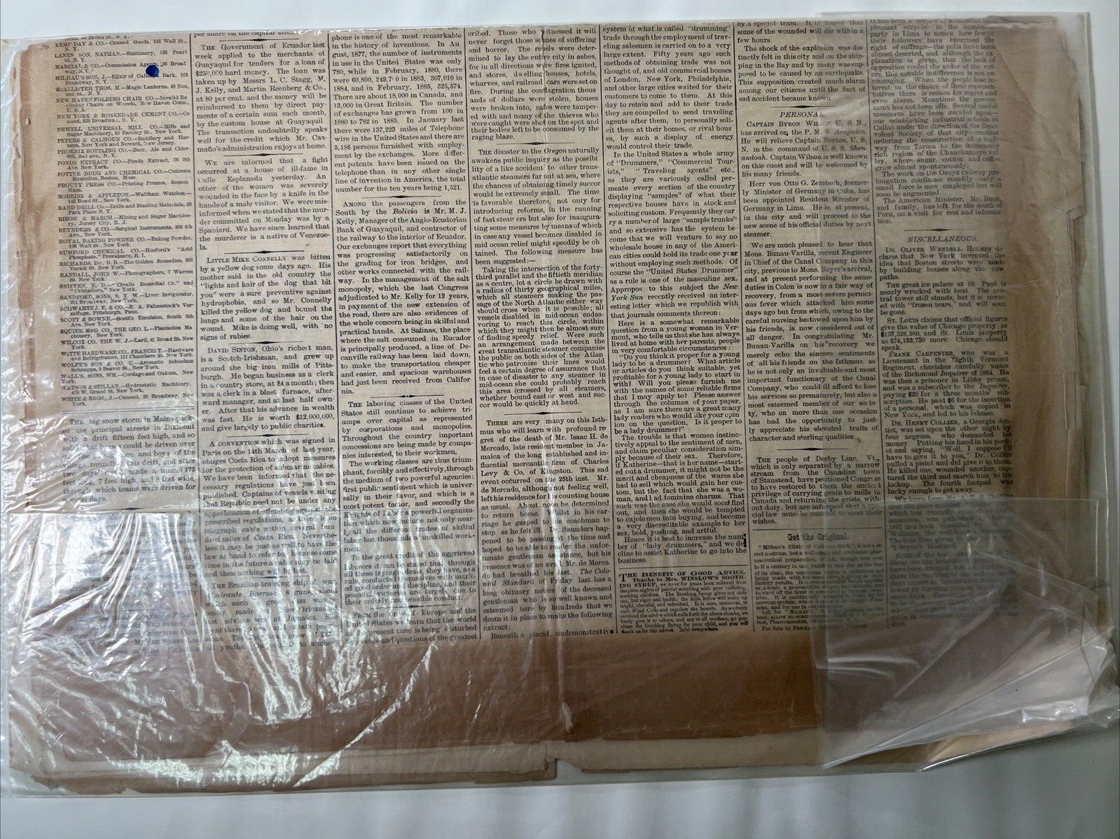 1886 The Evening Telegraph Weekly Edition for South and Central America & More