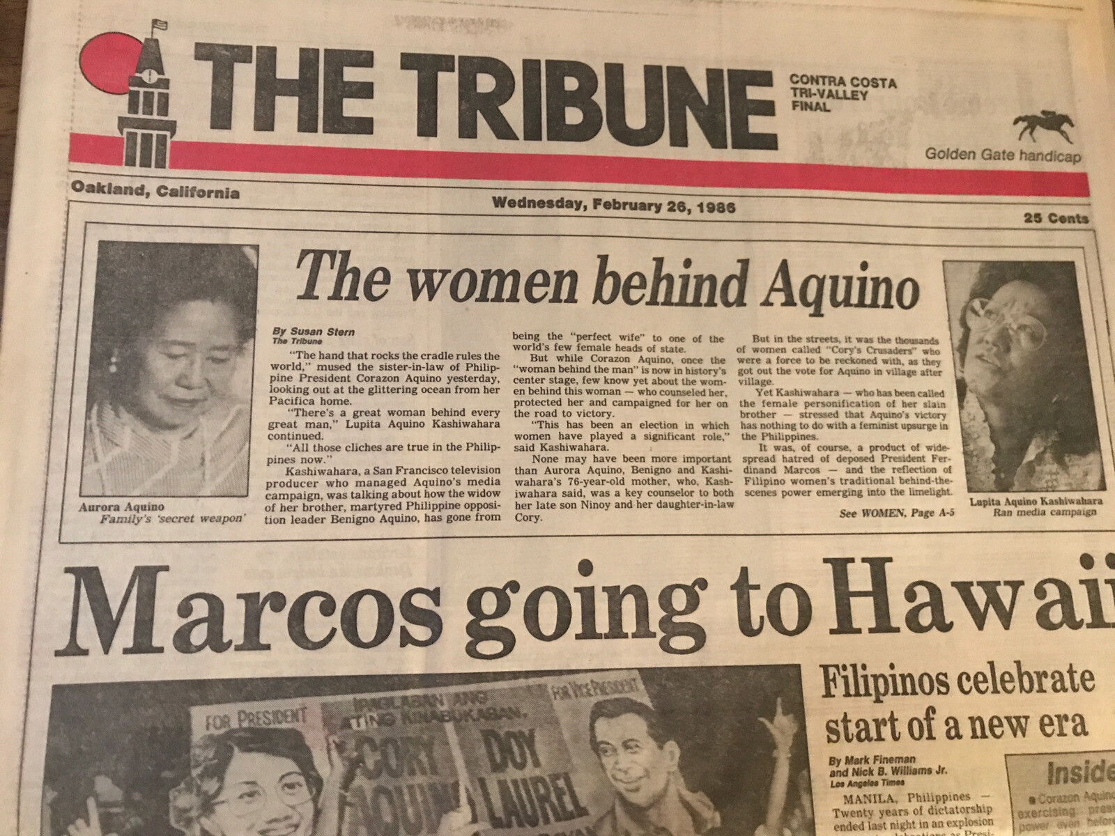 Marcos Going to Hawaii The Women Behind Aquino Oakland Tribune February 26 1986