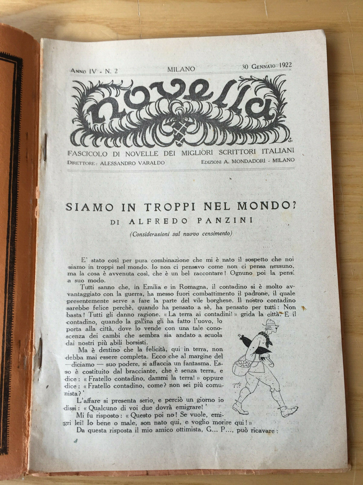 MONDADORI NOVELLA PERIODICAL ITALIAN WRITERS N° 2 1922 A. PANZINI G. CANTINI