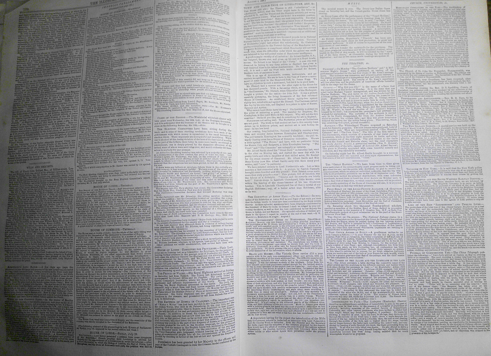 Illustrated London News, August 6, 1859. Peace Conference, Zurich; General Vinoy