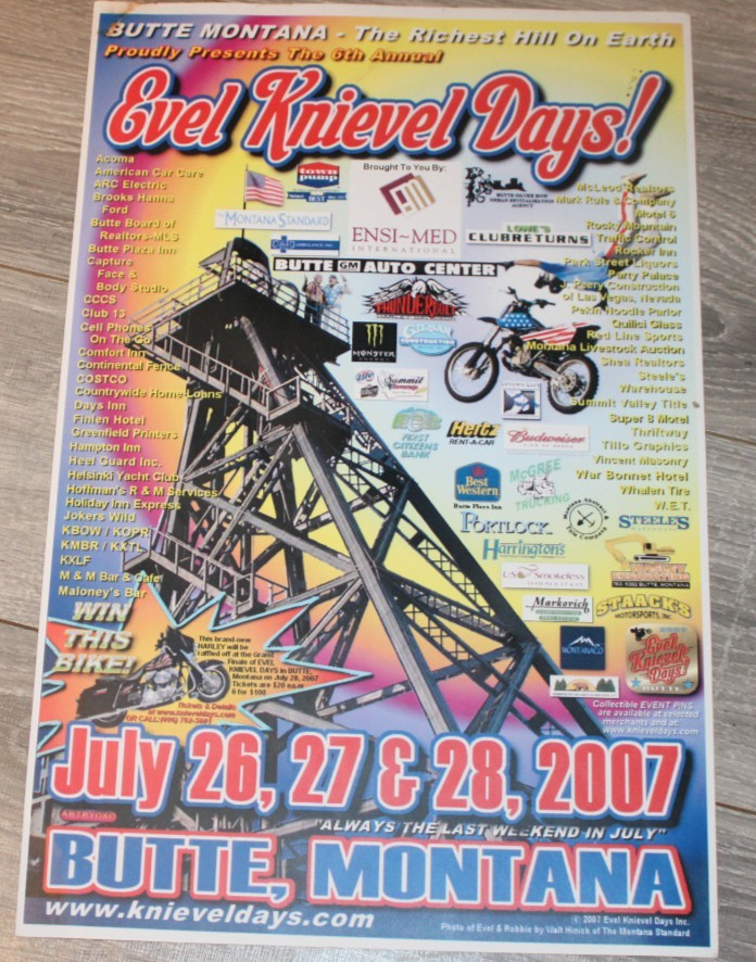 Vintage Evel Knievel Days POSTER 2007 11″ X 17″ Butte Montana