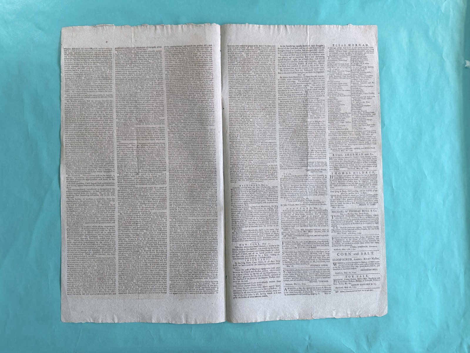 Connecticut Courant May 26 1794 Hartford Colonial Newspaper