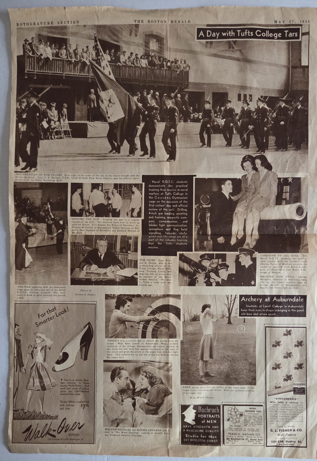 Newspaper GENERAL Douglas MacArthur BOSTON The Boston Herald Sun May 17th 1942