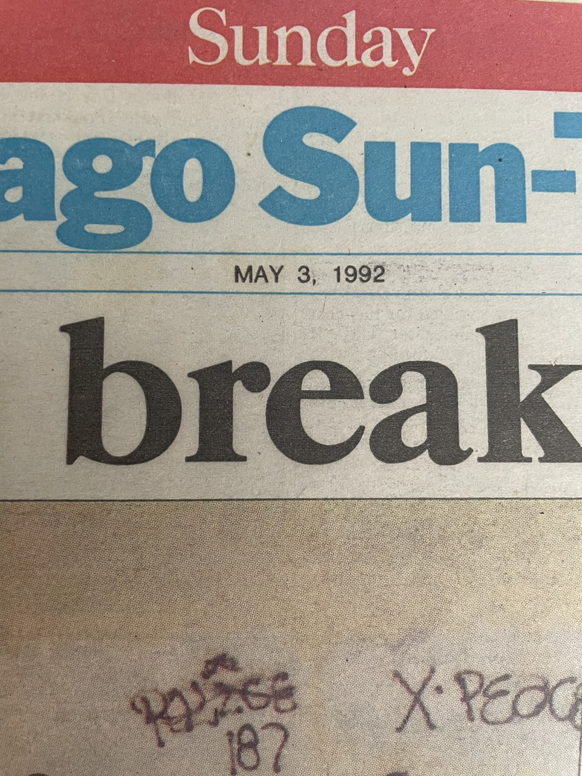 Chicago Sun Times May 3. 1992 riots are quieting In Los Angeles