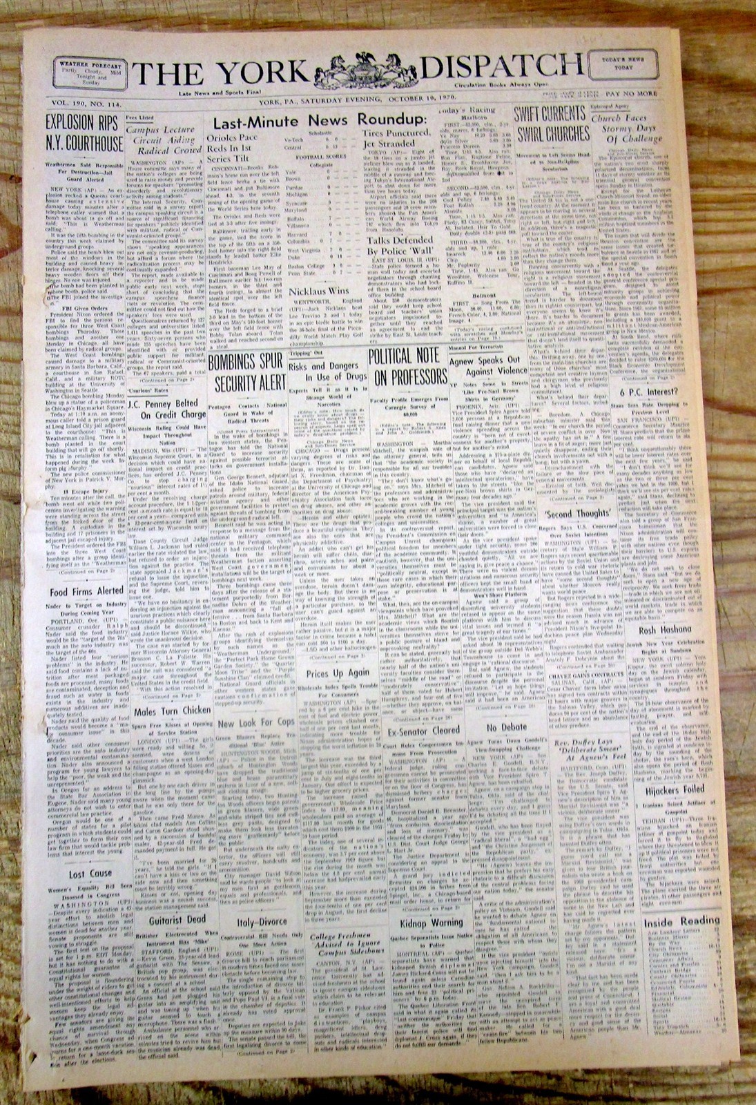 8 1970 newspapers BALTIMORE ORIOLES win baseball WORLD SERIES vs Cincinnati Reds