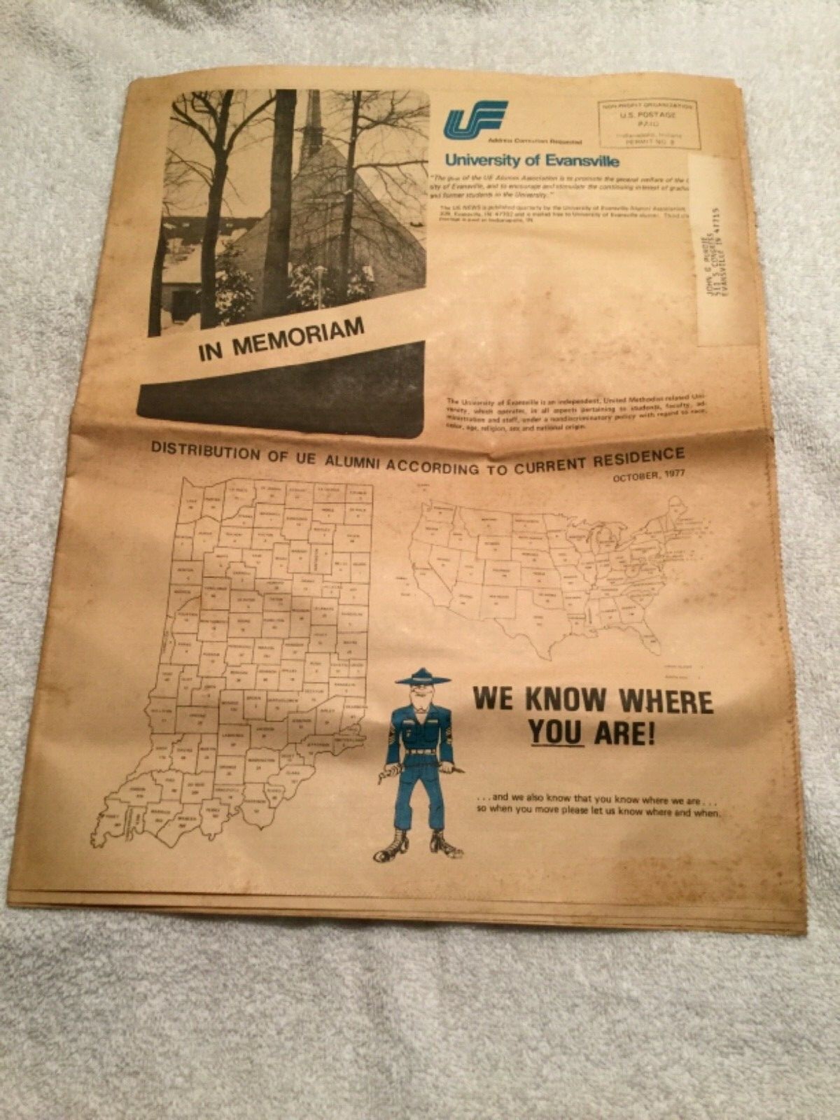 1977 University of Evansville Newspaper In Memoriam Basketball Team Plane Crash