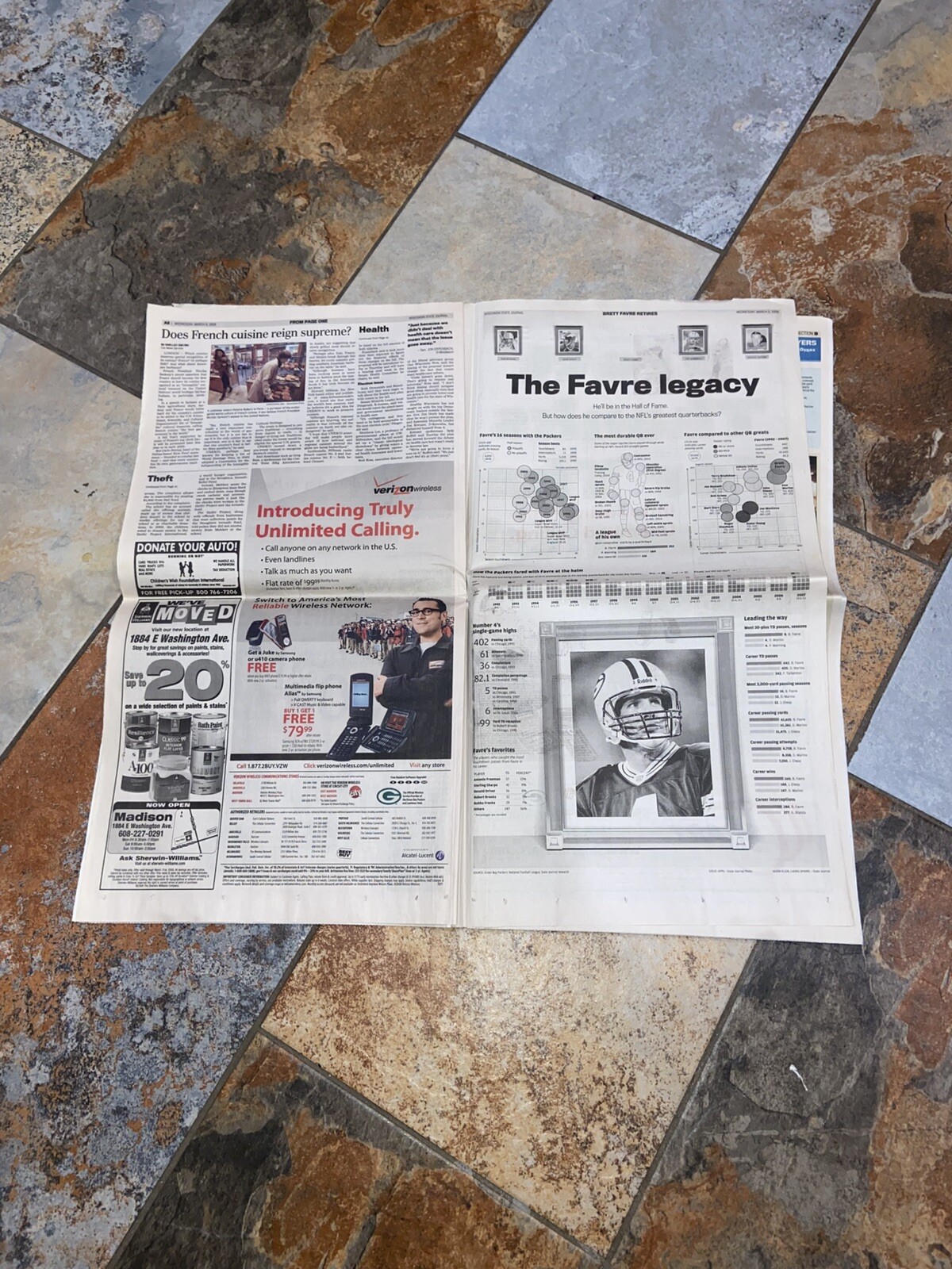 2008 Wisconsin State Journal Brett Favre Commemorative Edition “ Farewell”