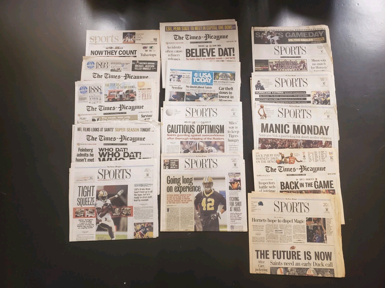 1992 2002 2004 2005 2007 2009 2010 2011 2014 New Orleans Saints Newspaper Lot