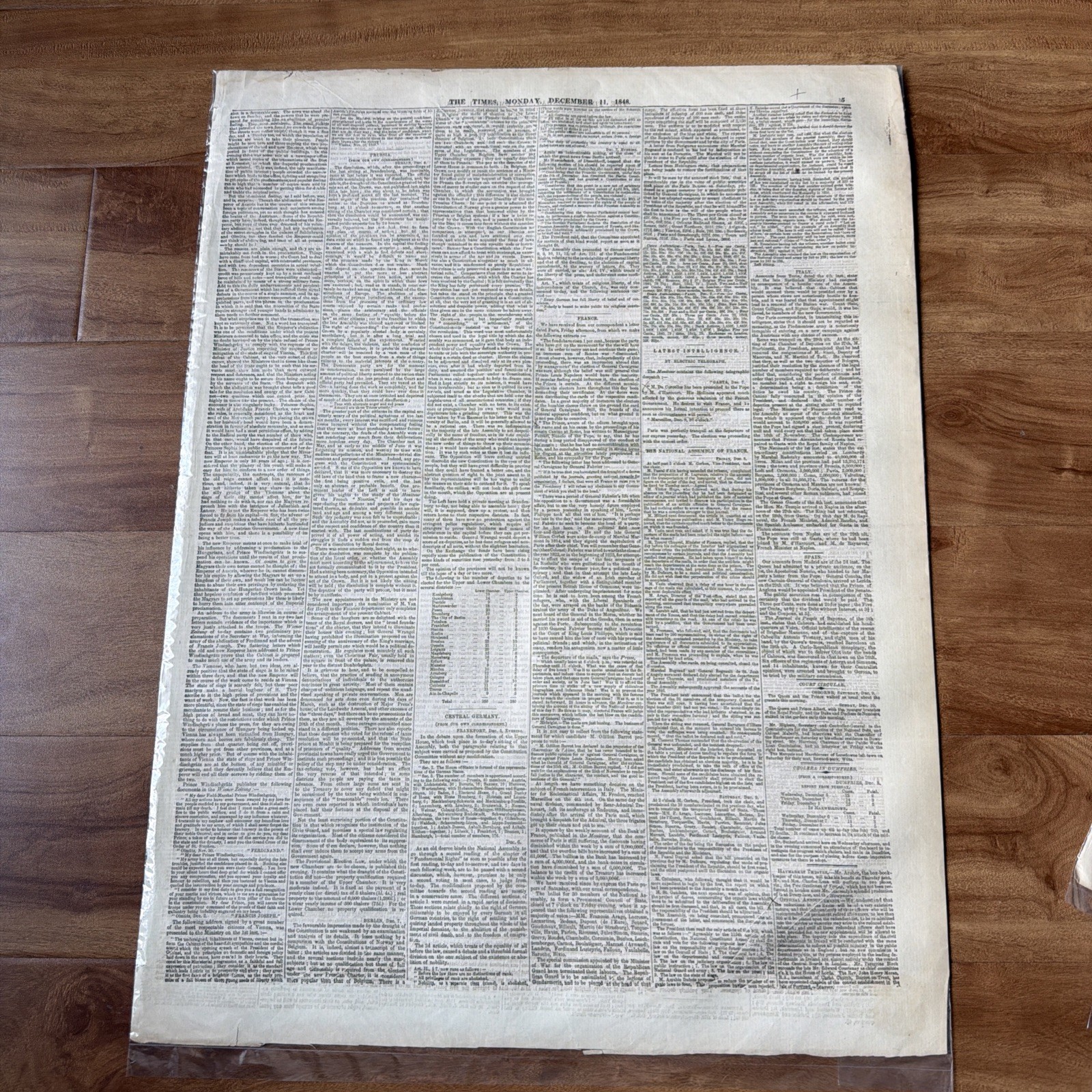 December 11 1848 THE LONDON TIMES Victorian ORIGINAL Newspaper and Supplement