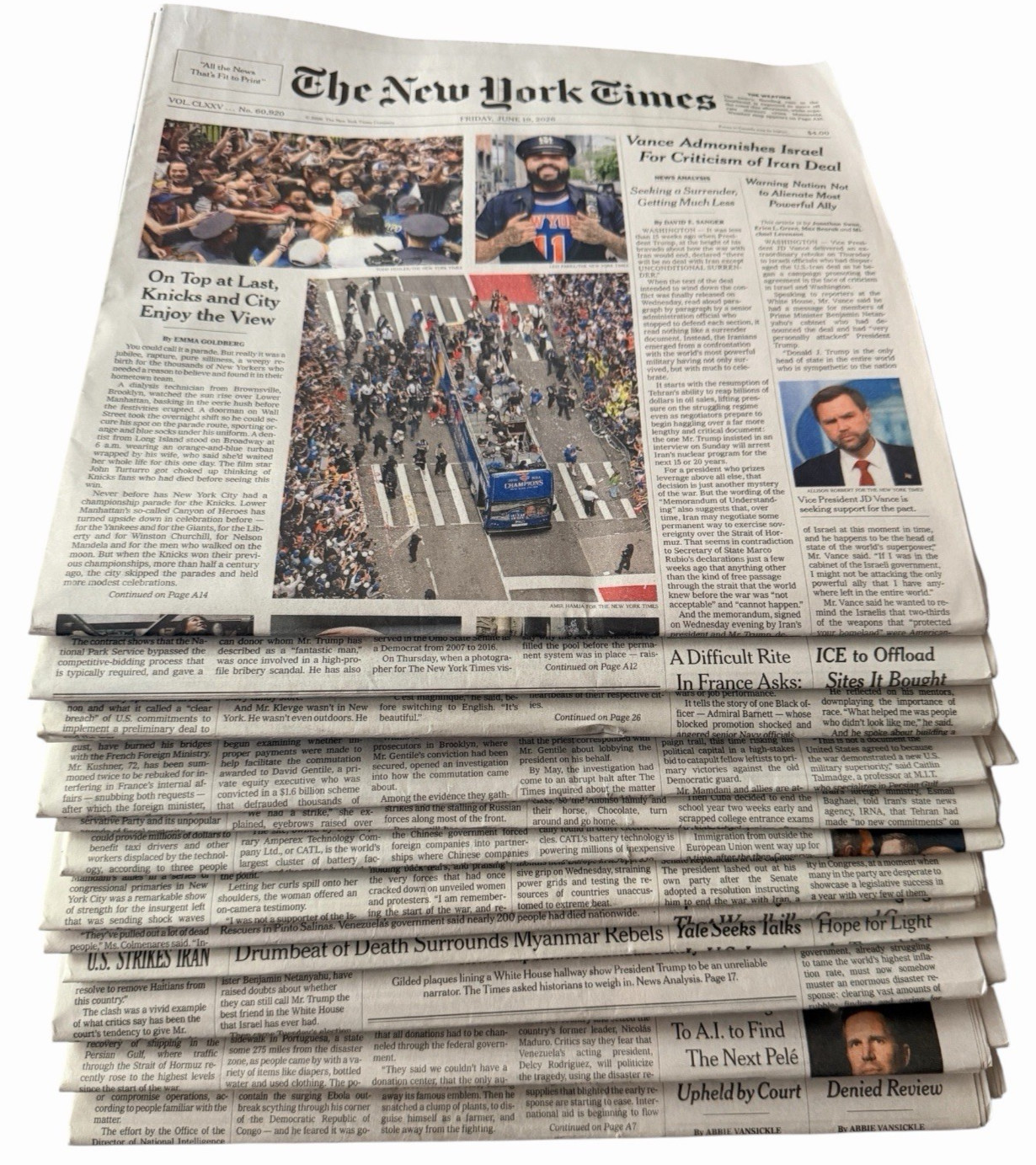 The New York Times News Paper LOT/12 June 19-21 22 23 24 25 26 27 28 29 30 -2026