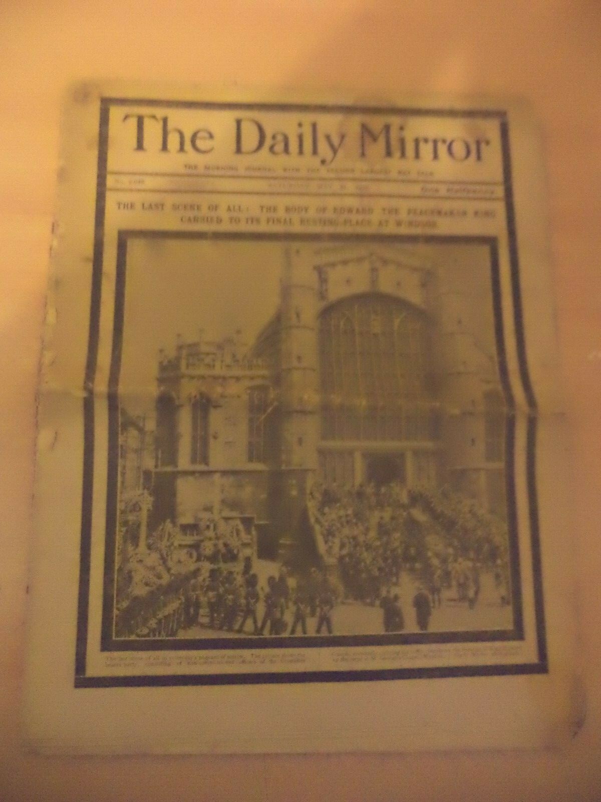KING EDWARD VII FUNERAL old antique orig NEWSPAPER daily mirror 21 may 1910