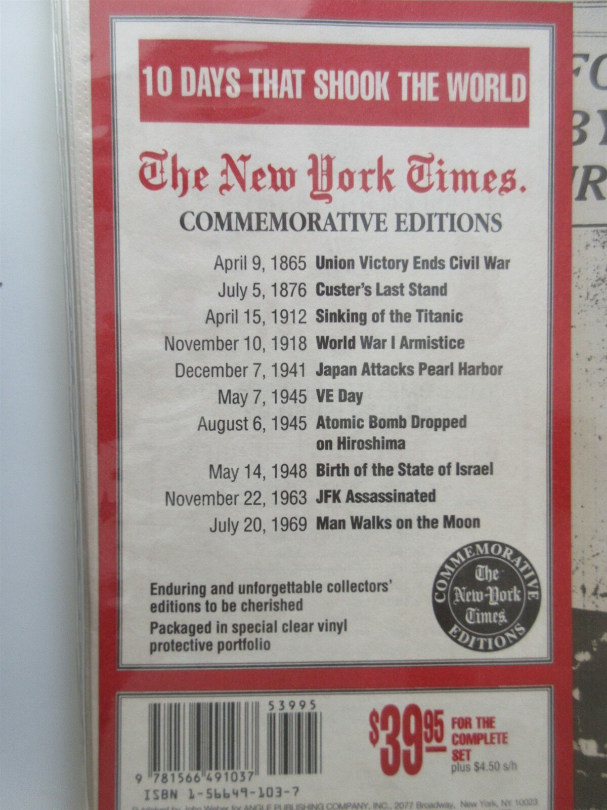 New York Times 10 Days that Shook the World Commemorative Editions